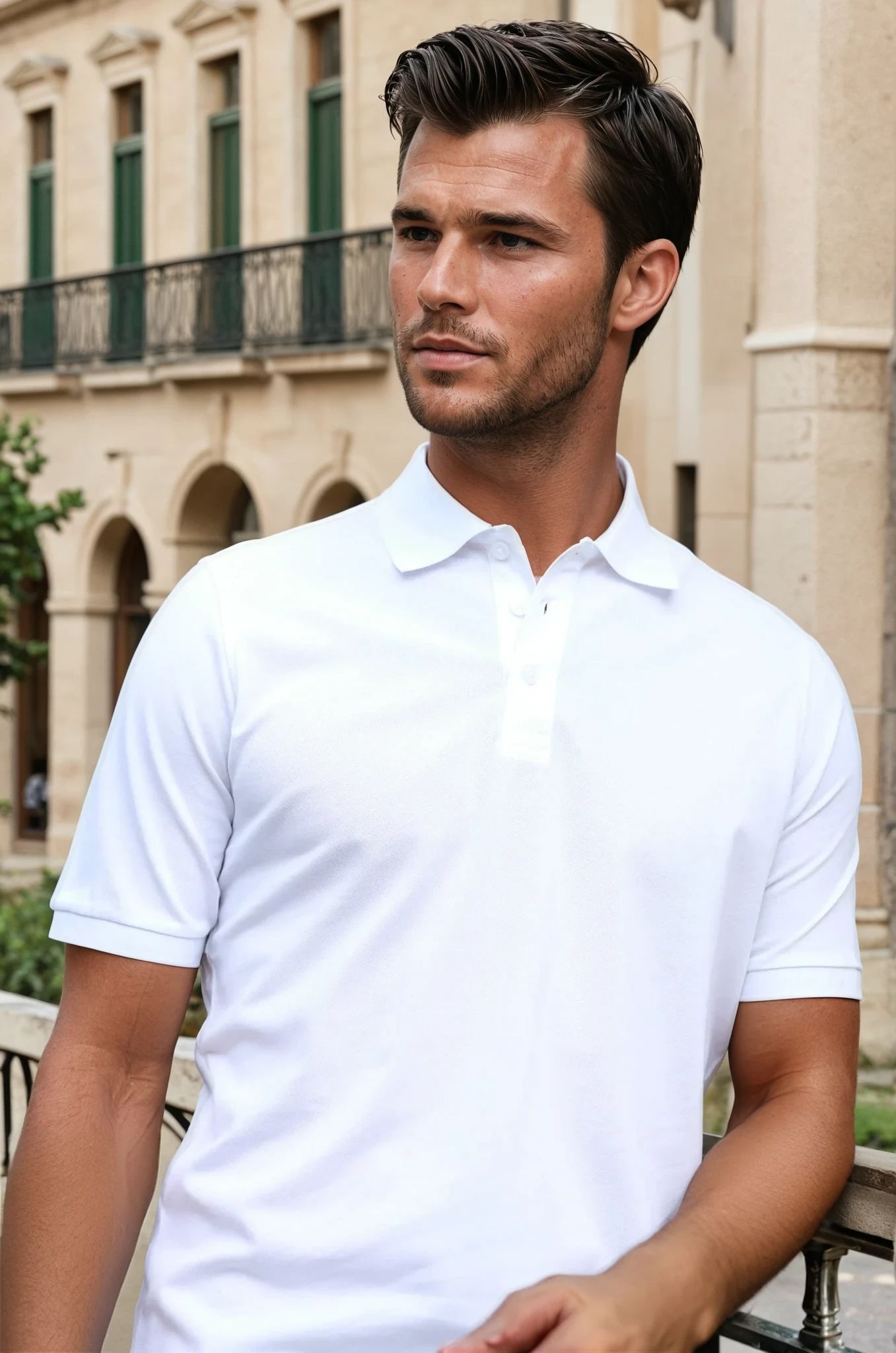 Polo homme Rogue en piqué de coton mercerisé - Blanc-POLO HOMME-Curling-Paris