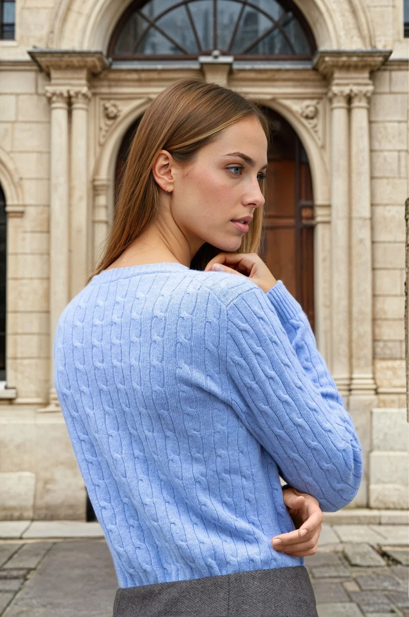 Pull Albie en laine mérinos et cachemire - Bleu-PULL FEMME-Curling-Paris