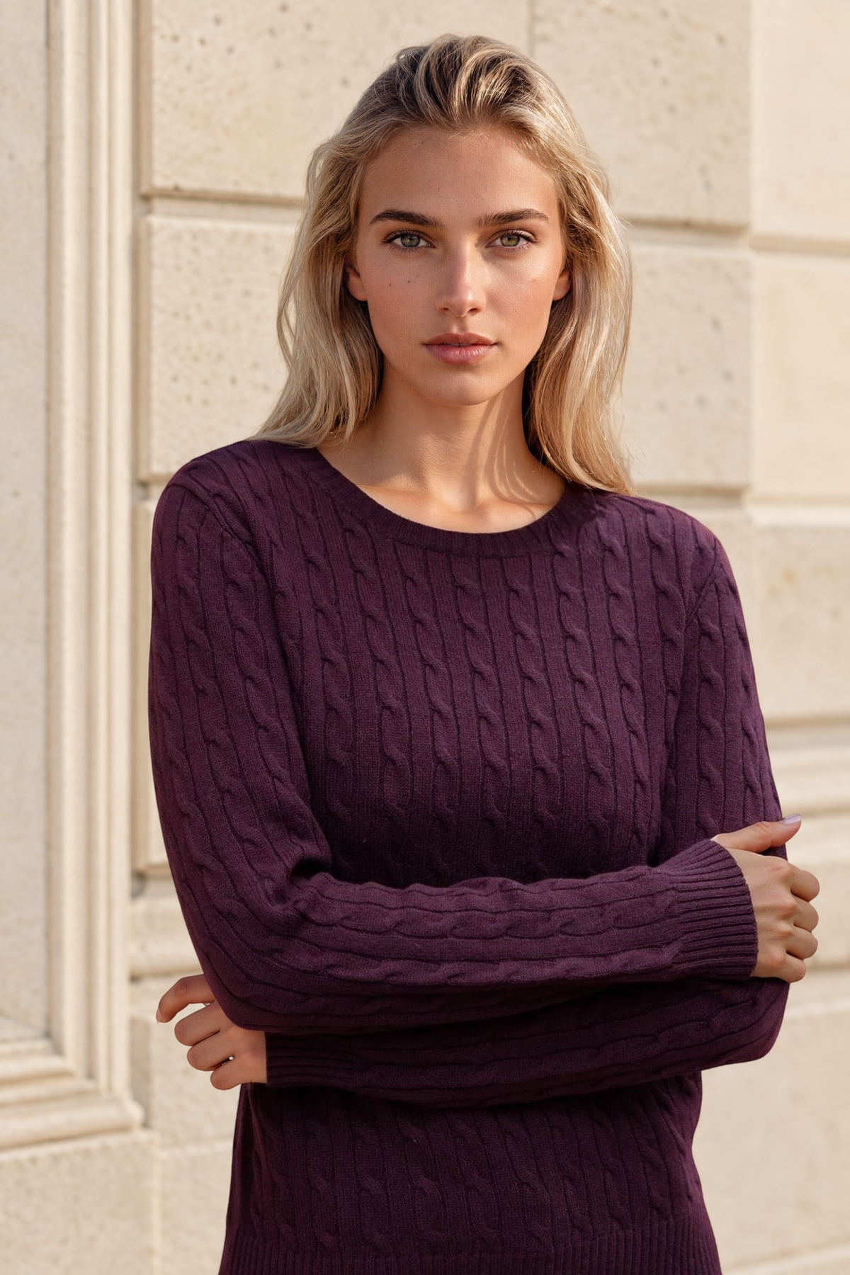 Pull Albie en laine mérinos et cachemire - Bordeaux-PULL FEMME-Curling-Paris