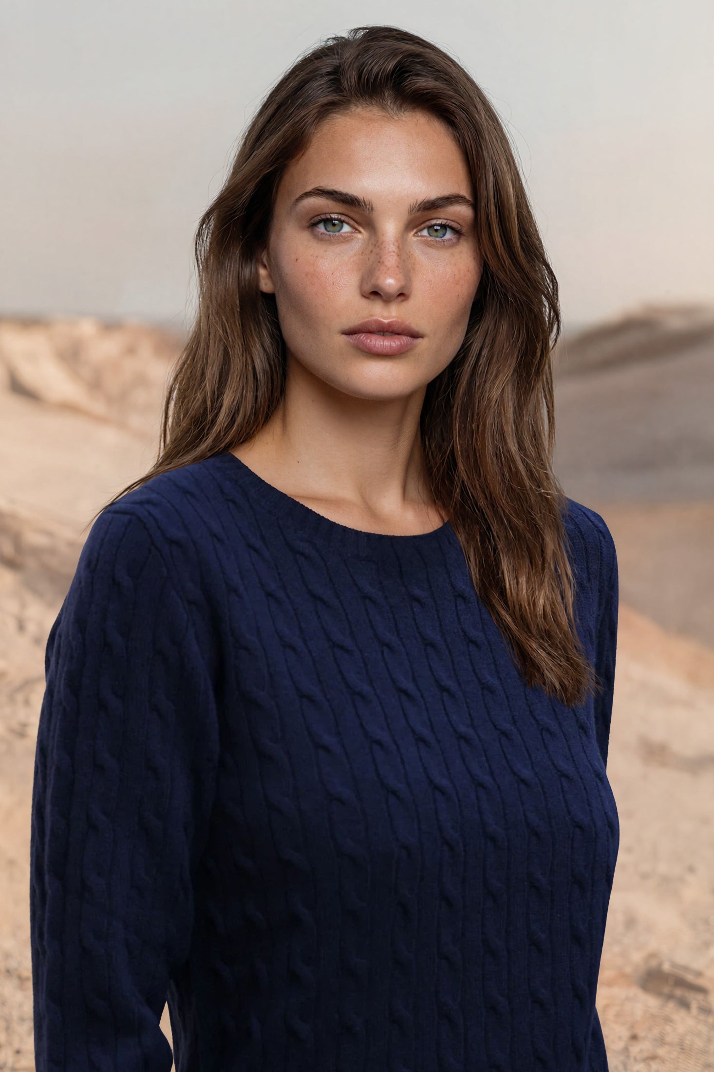 Pull Albie en laine mérinos et cachemire - Marine-PULL FEMME-Curling-Paris