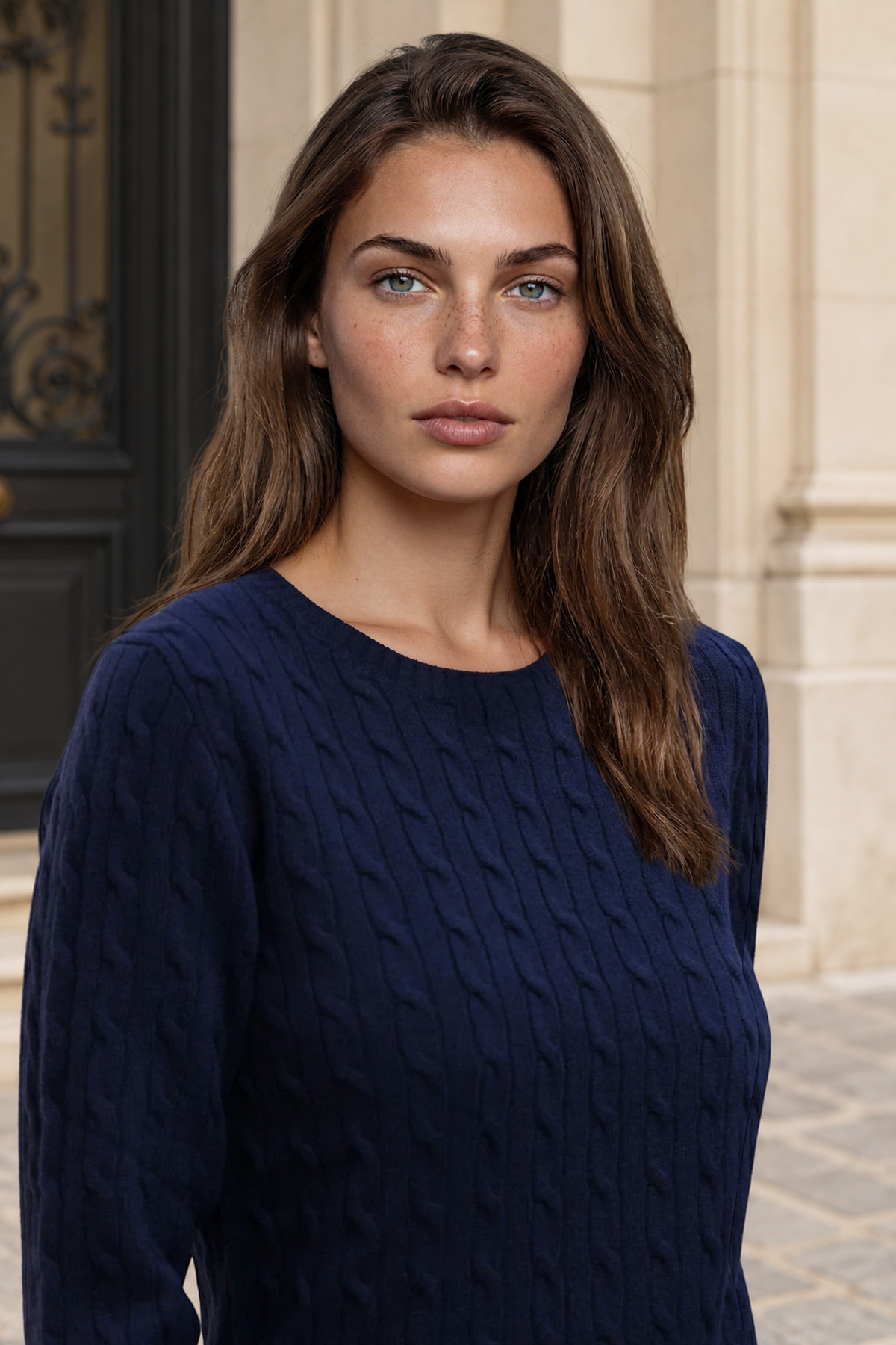Pull Albie en laine mérinos et cachemire - Marine-PULL FEMME-Curling-Paris