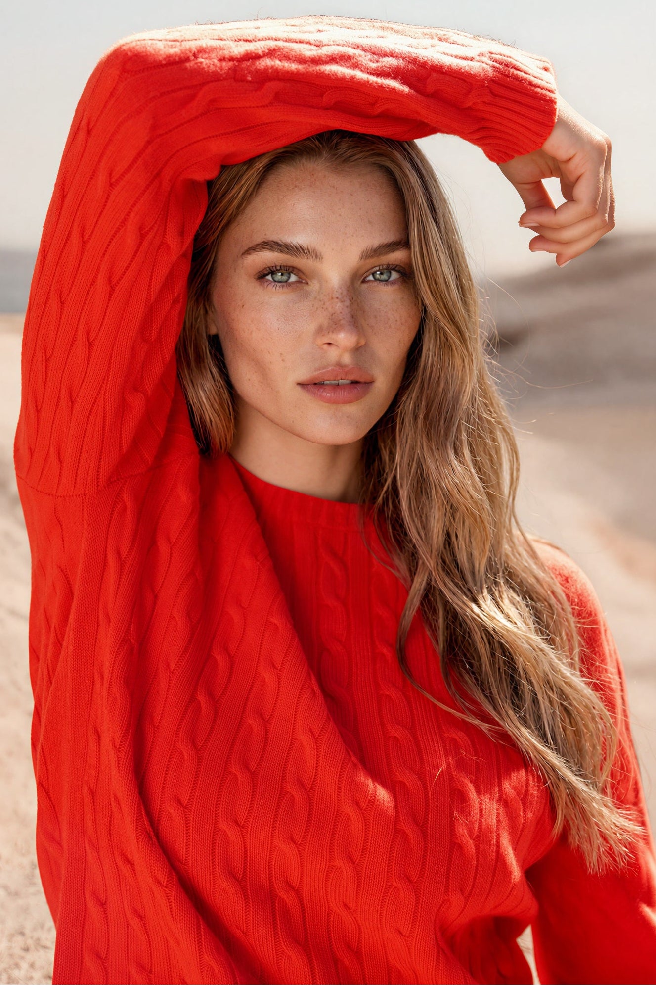 Pull Albie en laine mérinos et cachemire - Orange-PULL FEMME-Curling-Paris