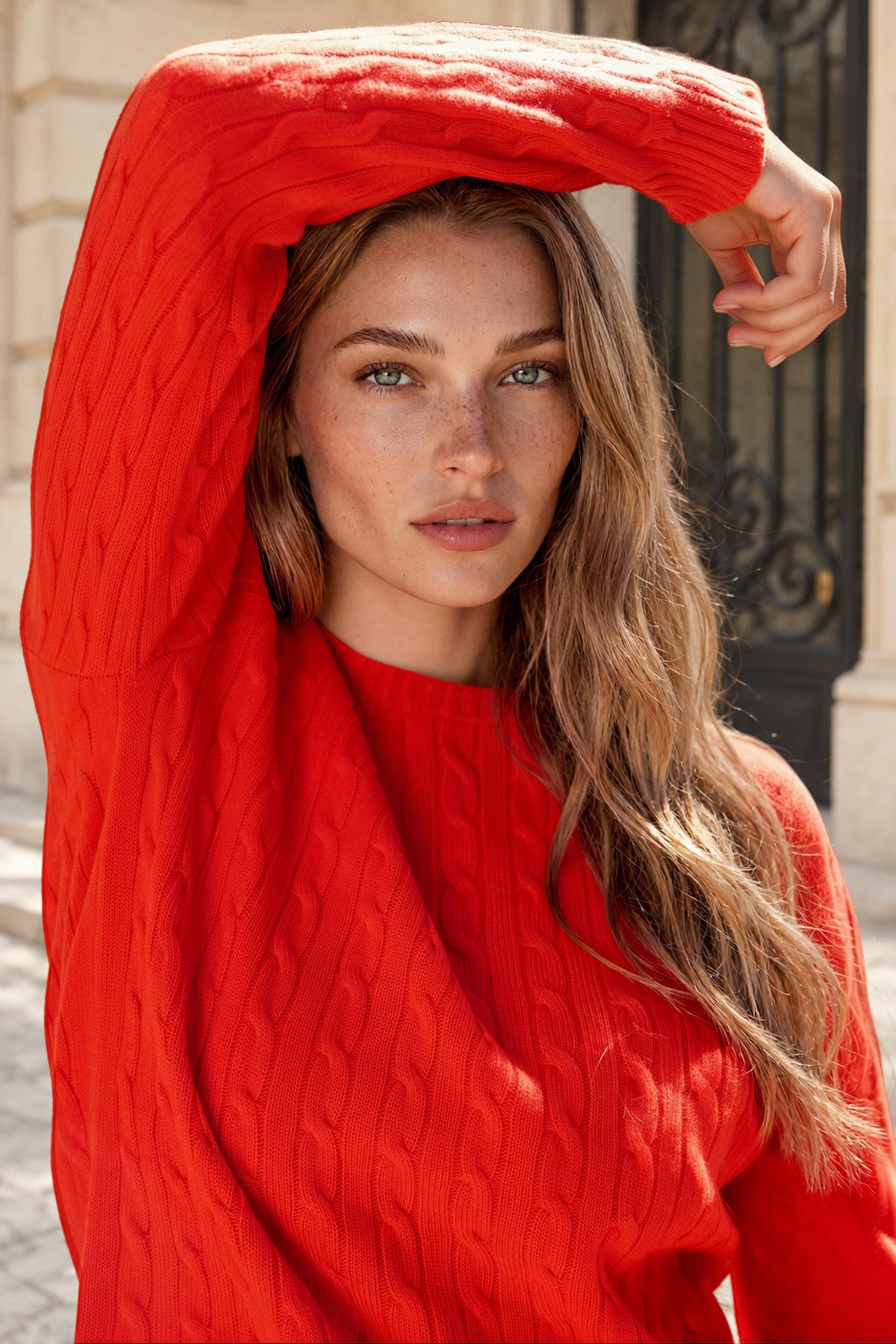 Pull Albie en laine mérinos et cachemire - Orange-PULL FEMME-Curling-Paris