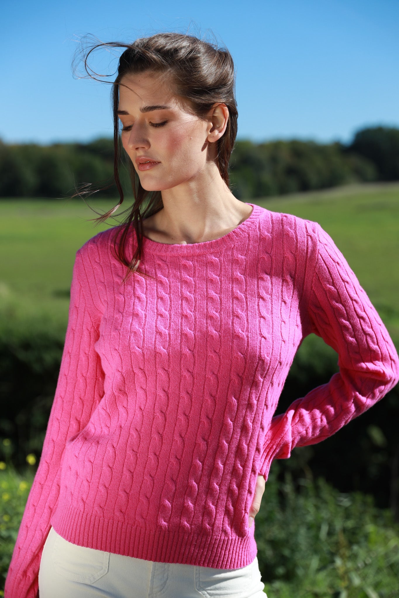 Pull Albie en laine mérinos et cachemire - Rose-PULL FEMME-Curling-Paris