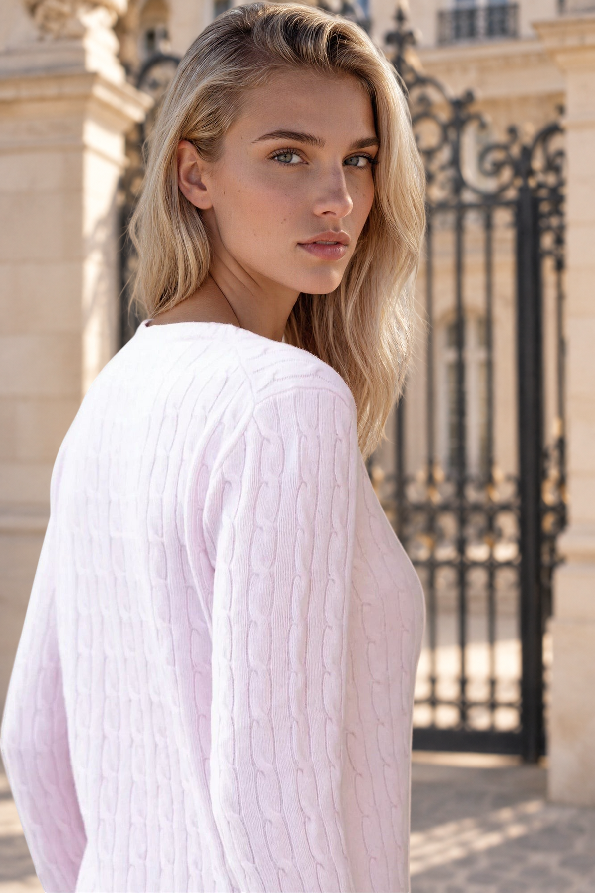 Pull Albie en laine mérinos et cachemire - Rose-PULL FEMME-Curling-Paris