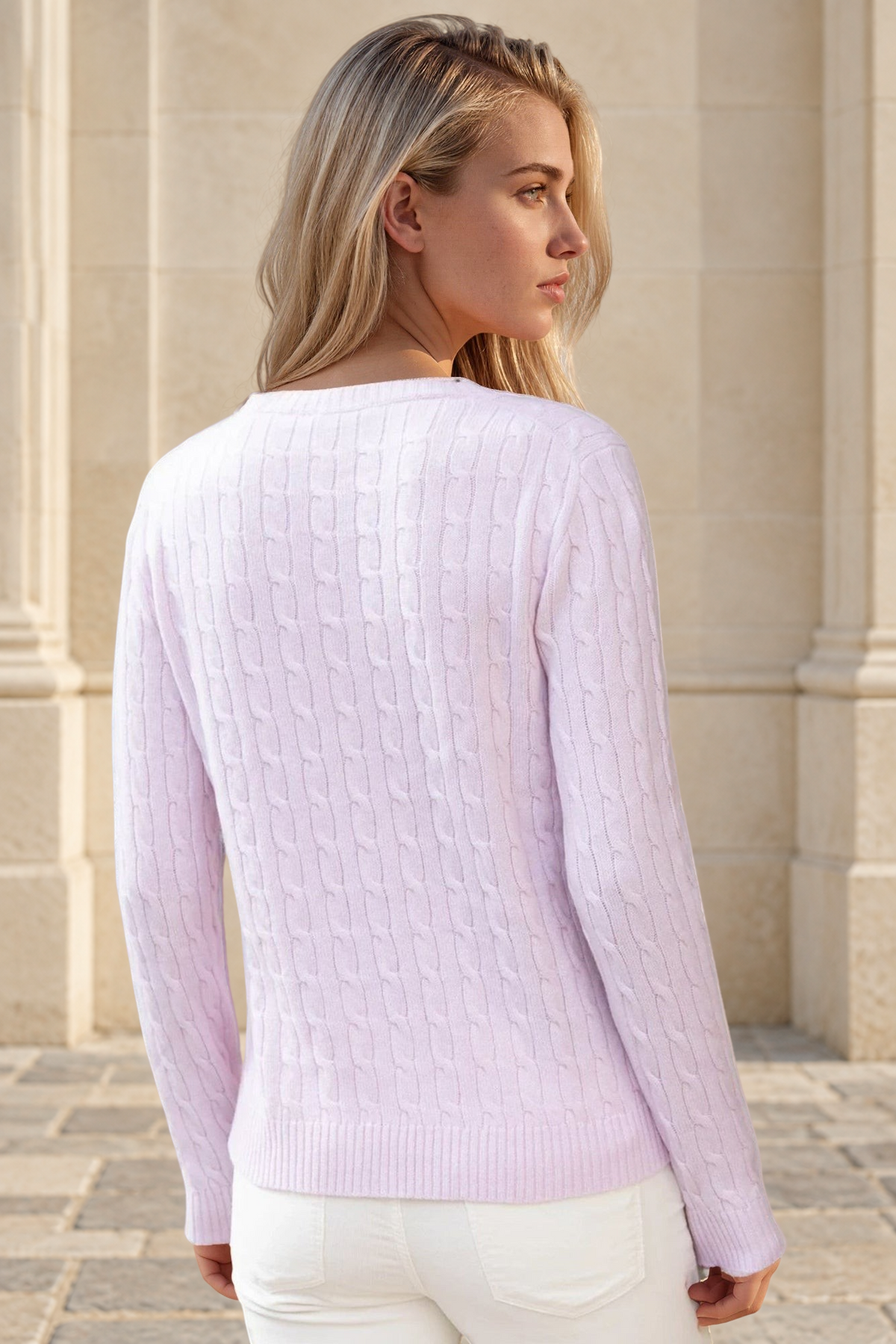 Pull Albie en laine mérinos et cachemire - Rose-PULL FEMME-Curling-Paris