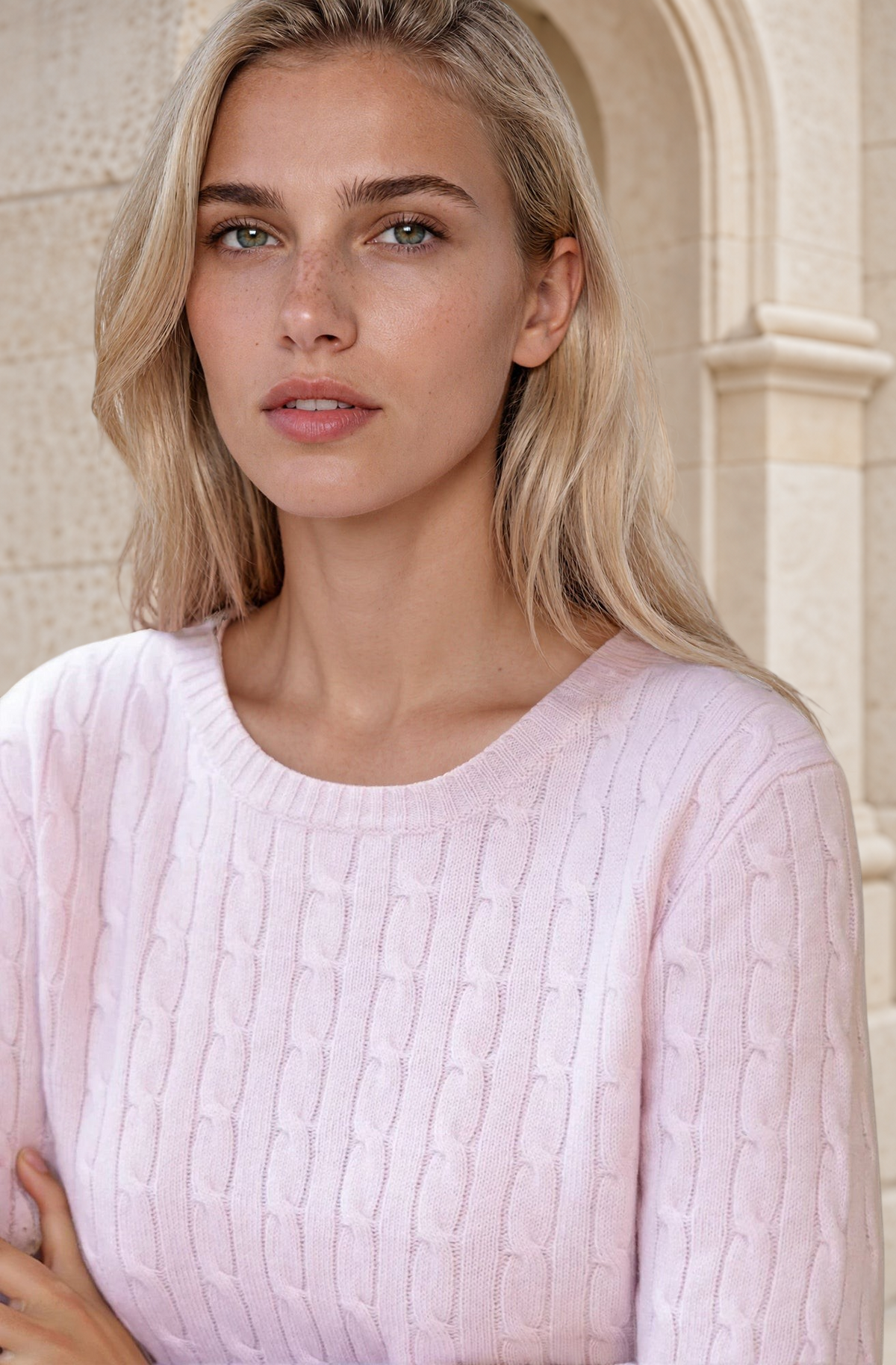 Pull Albie en laine mérinos et cachemire - Rose-PULL FEMME-Curling-Paris