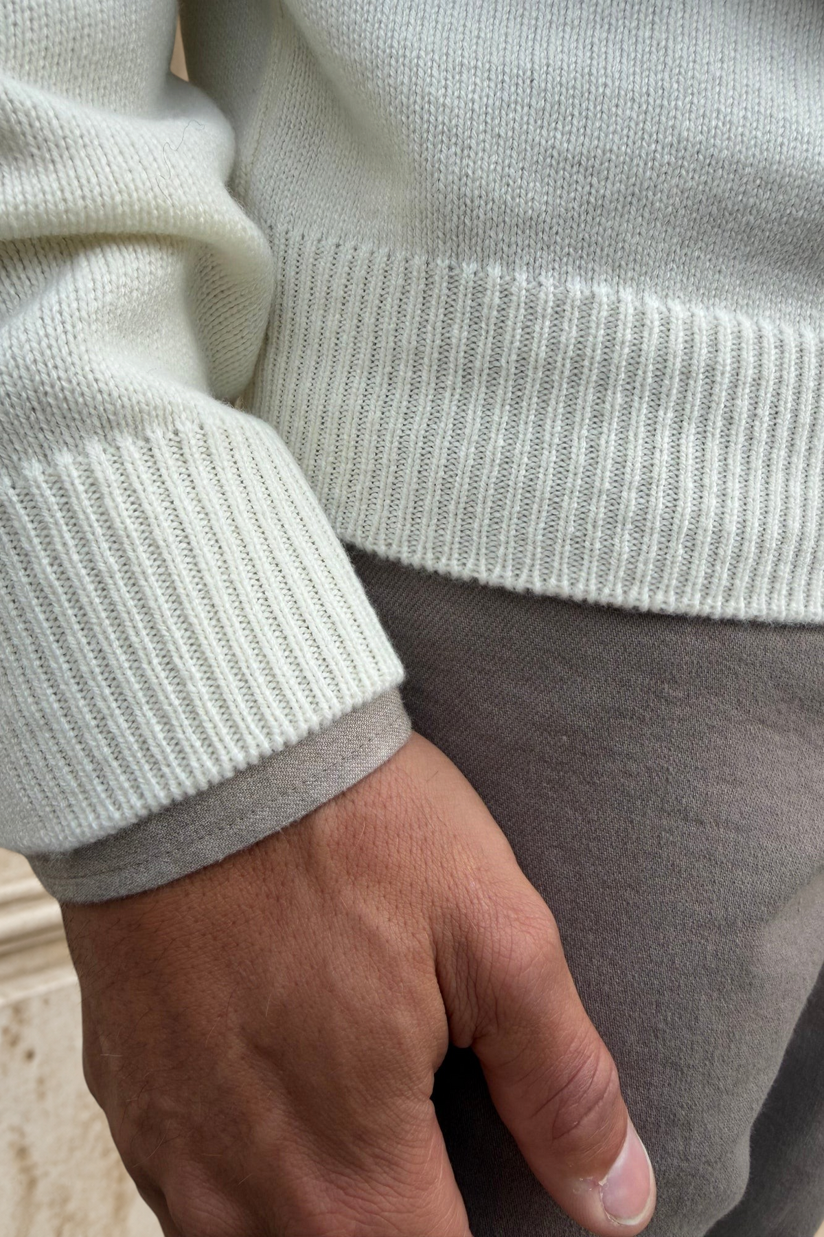 Pull Alfeo en laine & cachemire – Écru-PULL HOMME-Curling-Paris
