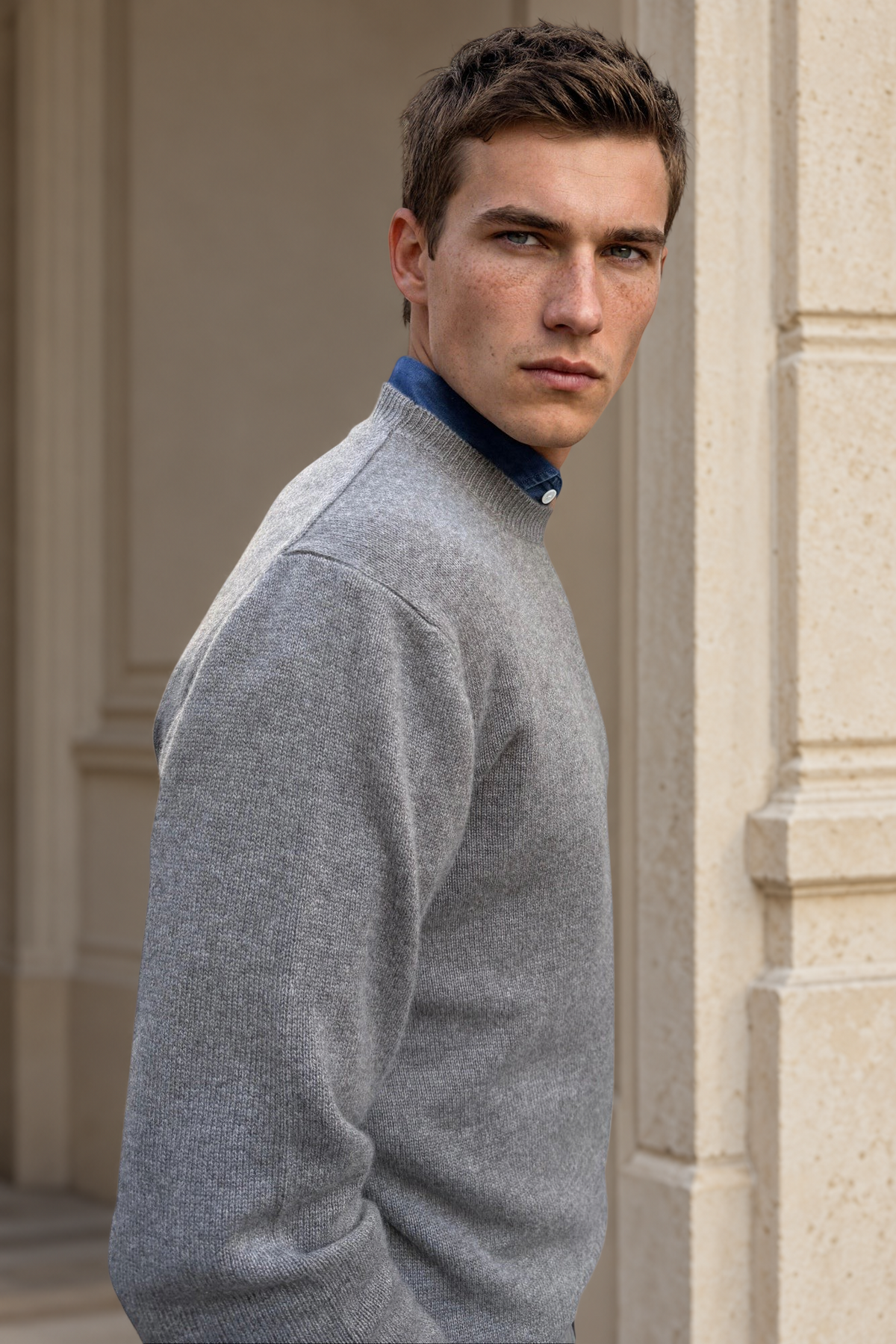 Pull Alfeo en laine & cachemire – Taupe-PULL HOMME-Curling-Paris