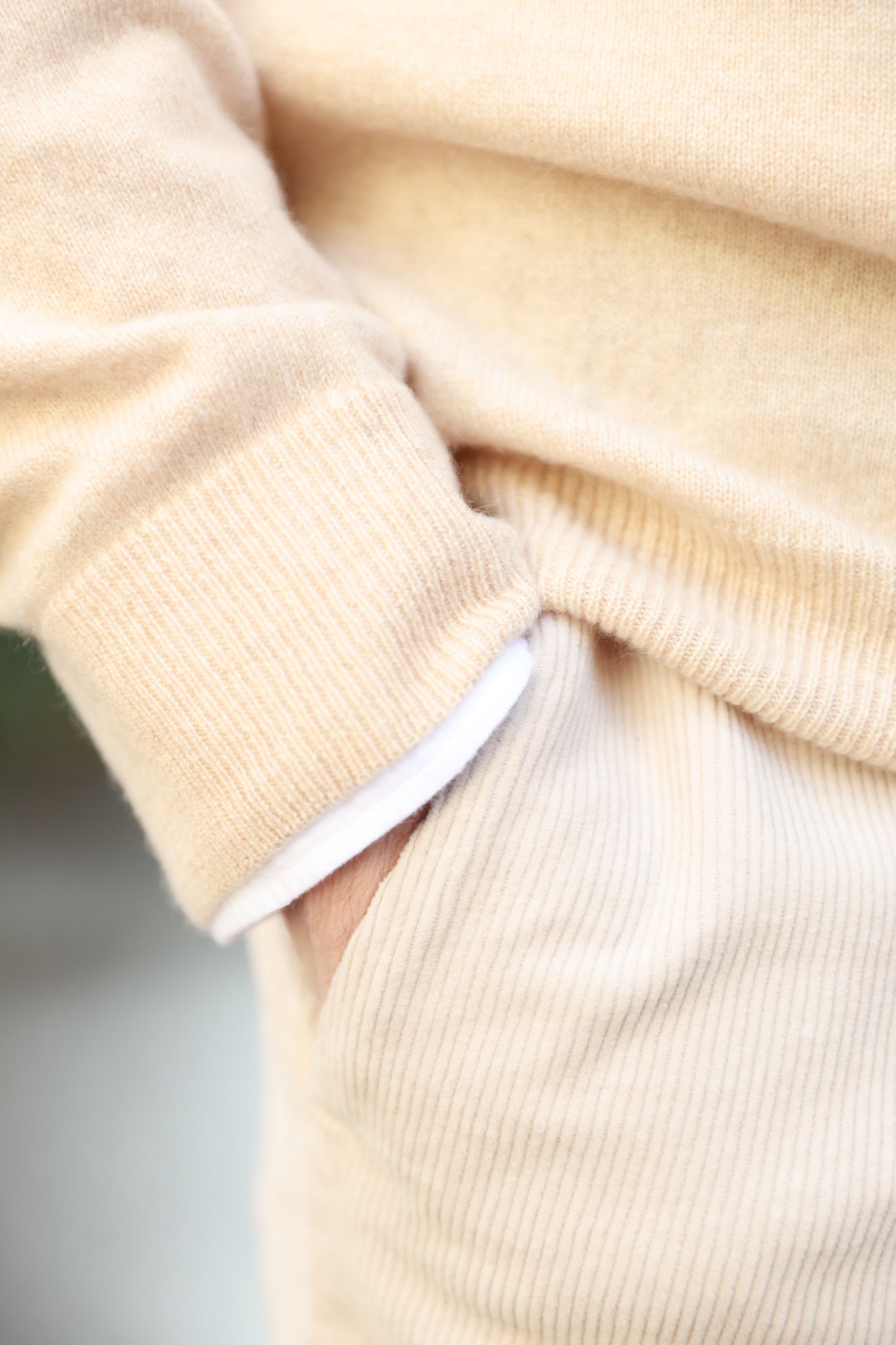 Pull Amar col zippé 100% cachemire - Beige-PULL HOMME-Curling-Paris