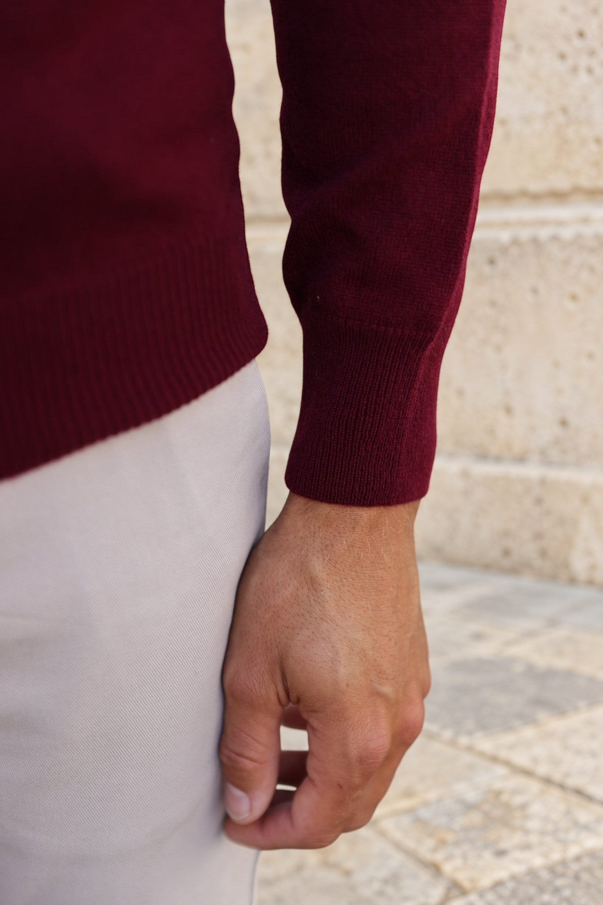 Pull Amar col zippé 100% cachemire - Bordeaux-PULL HOMME-Curling-Paris