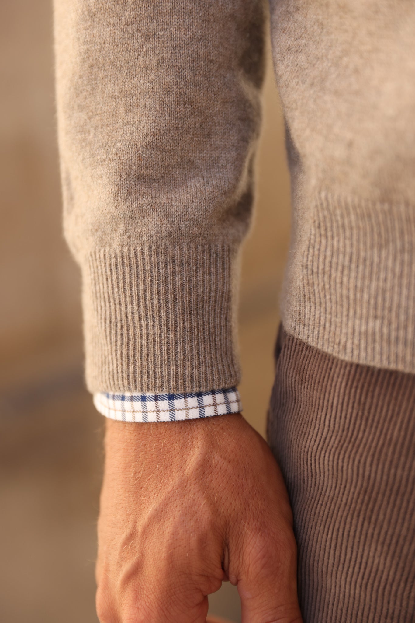 Pull Amar col zippé 100% cachemire - Taupe-PULL HOMME-Curling-Paris