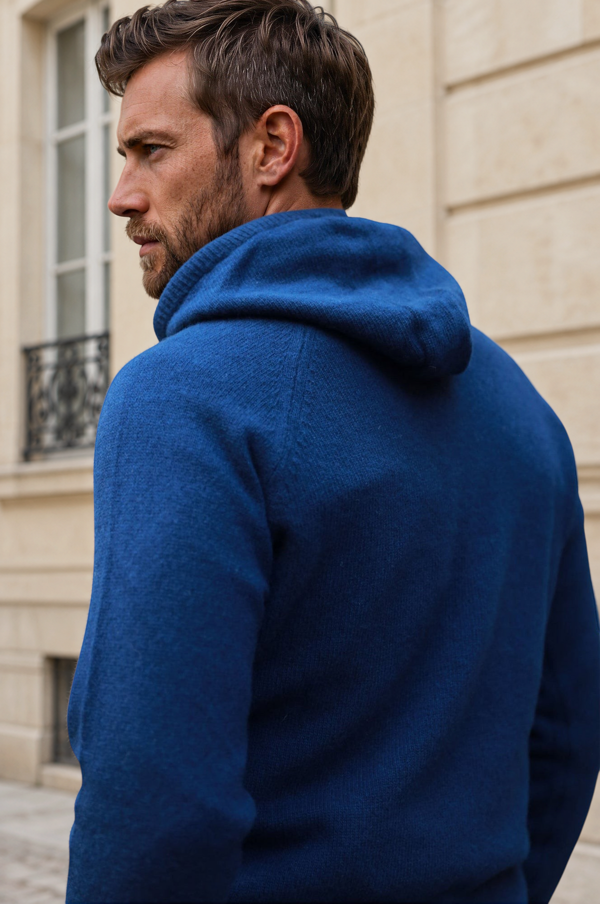 Pull Clement à capuche en laine & cachemire - Marine-PULL HOMME-Curling-Paris