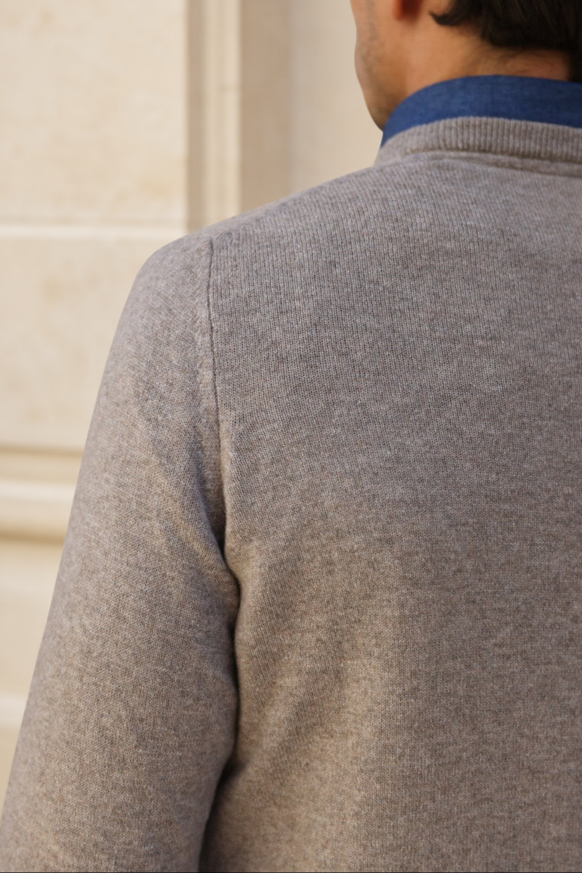 Pull Col Rond Ronan en Cachemire - Taupe-PULL HOMME-Curling-Paris