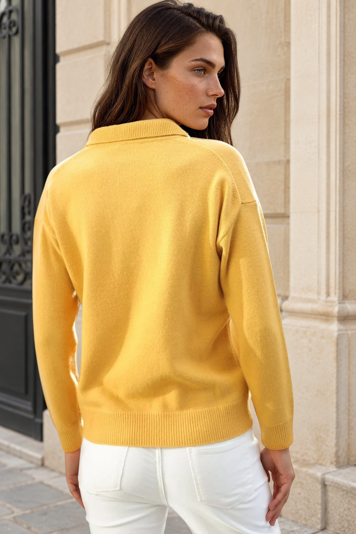Pull Derby en laine et cachemire - Jaune-PULL FEMME-Curling-Paris