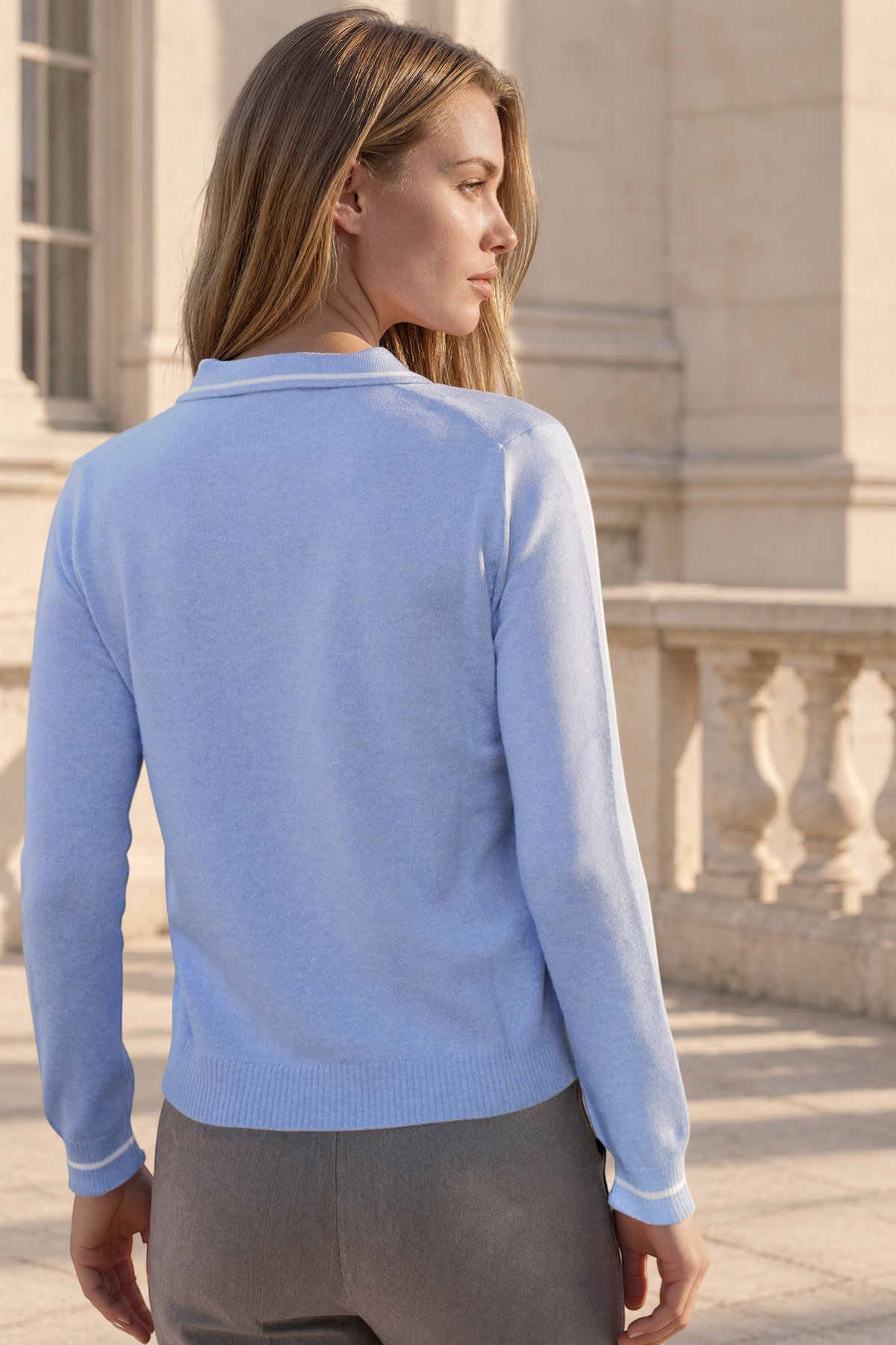 Pull Jade en laine & cachemire - Bleu-PULL FEMME-Curling-Paris