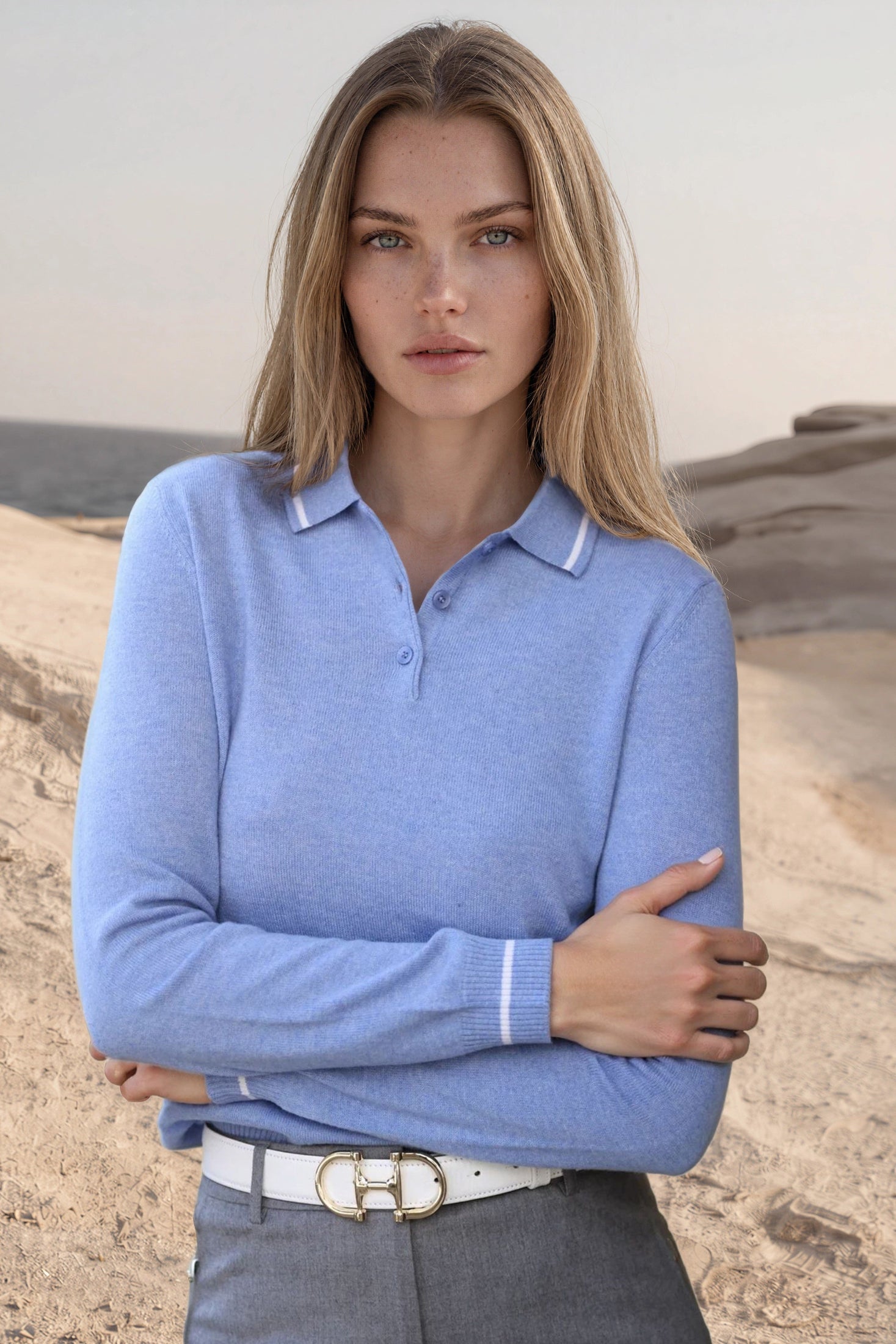 Pull Jade en laine & cachemire - Bleu-PULL FEMME-Curling-Paris