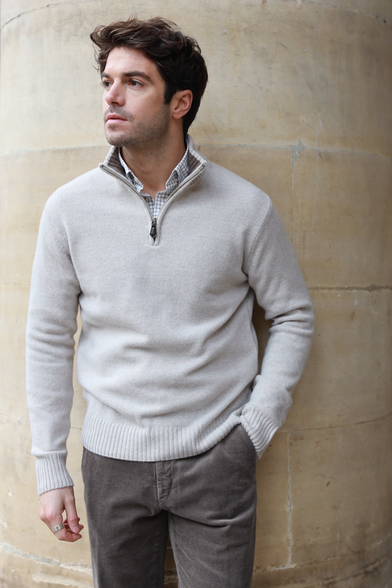 Pull Maxime en laine & cachemire - Beige-PULL HOMME-Curling-Paris