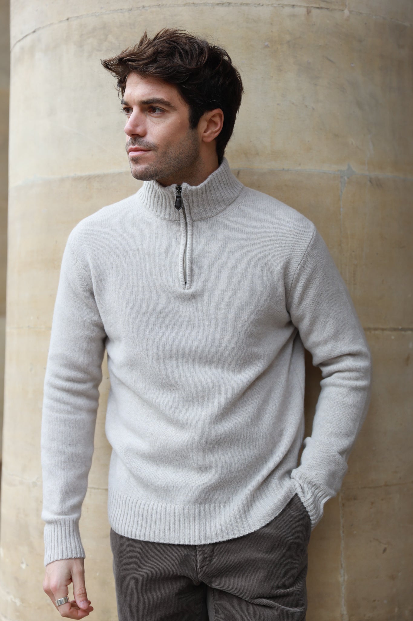 Pull Maxime en laine & cachemire - Beige-PULL HOMME-Curling-Paris