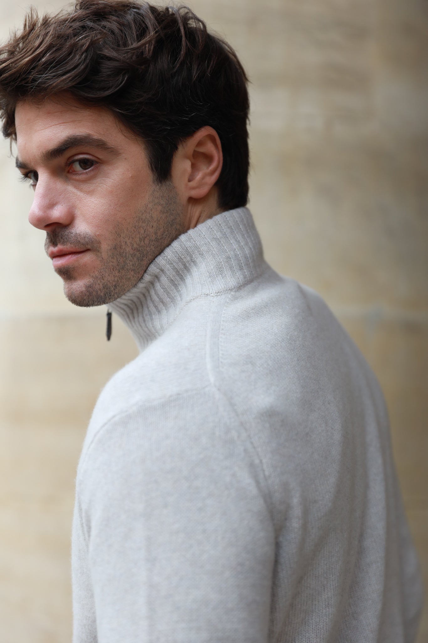 Pull Maxime en laine & cachemire - Beige-PULL HOMME-Curling-Paris