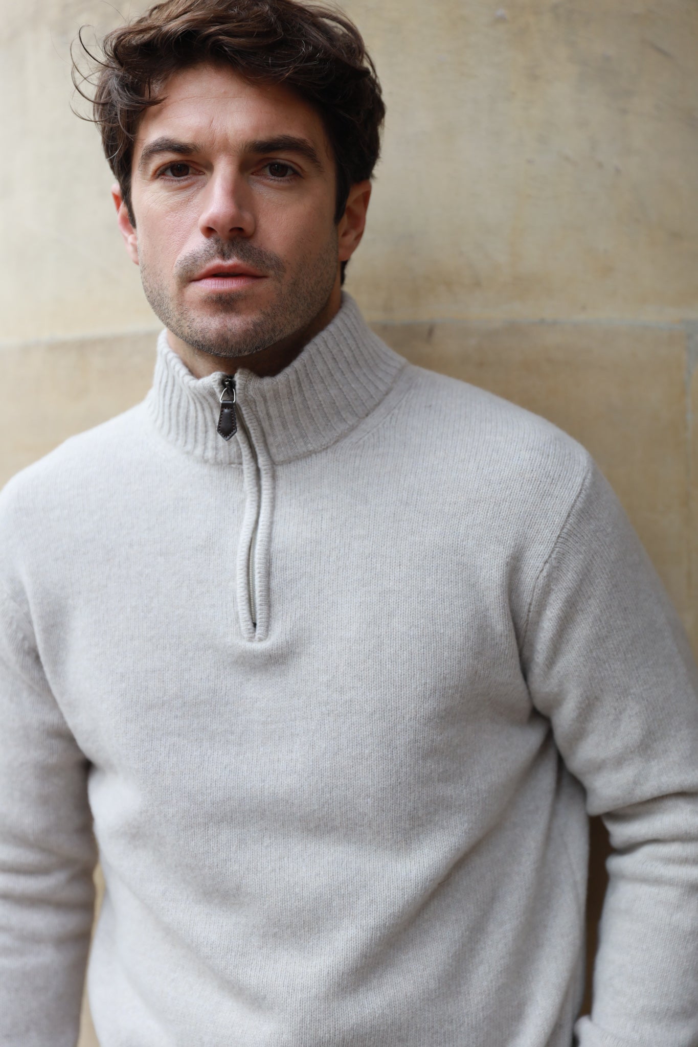 Pull Maxime en laine & cachemire - Beige-PULL HOMME-Curling-Paris