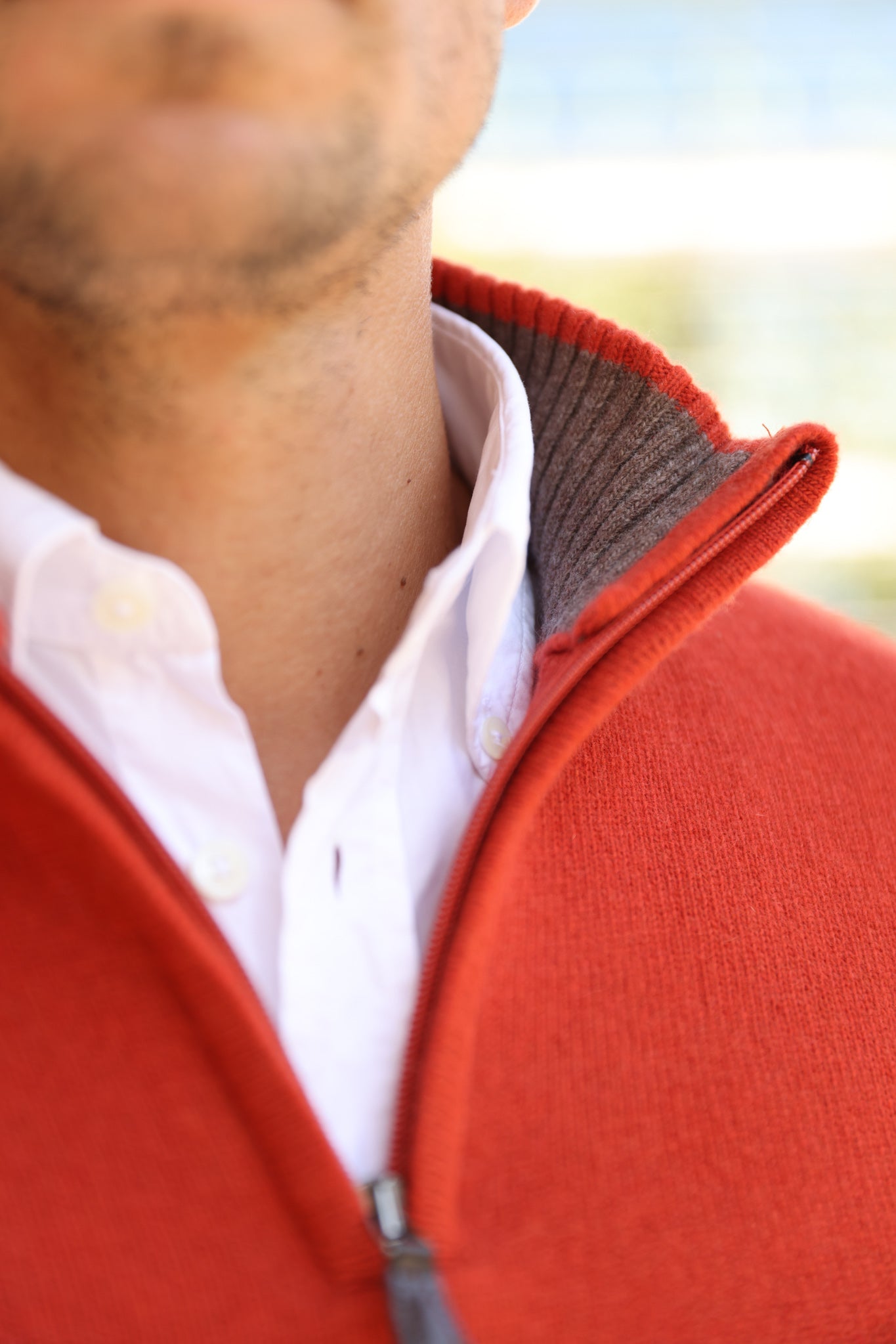 Pull Maxime en laine & cachemire - Corail-PULL HOMME-Curling-Paris