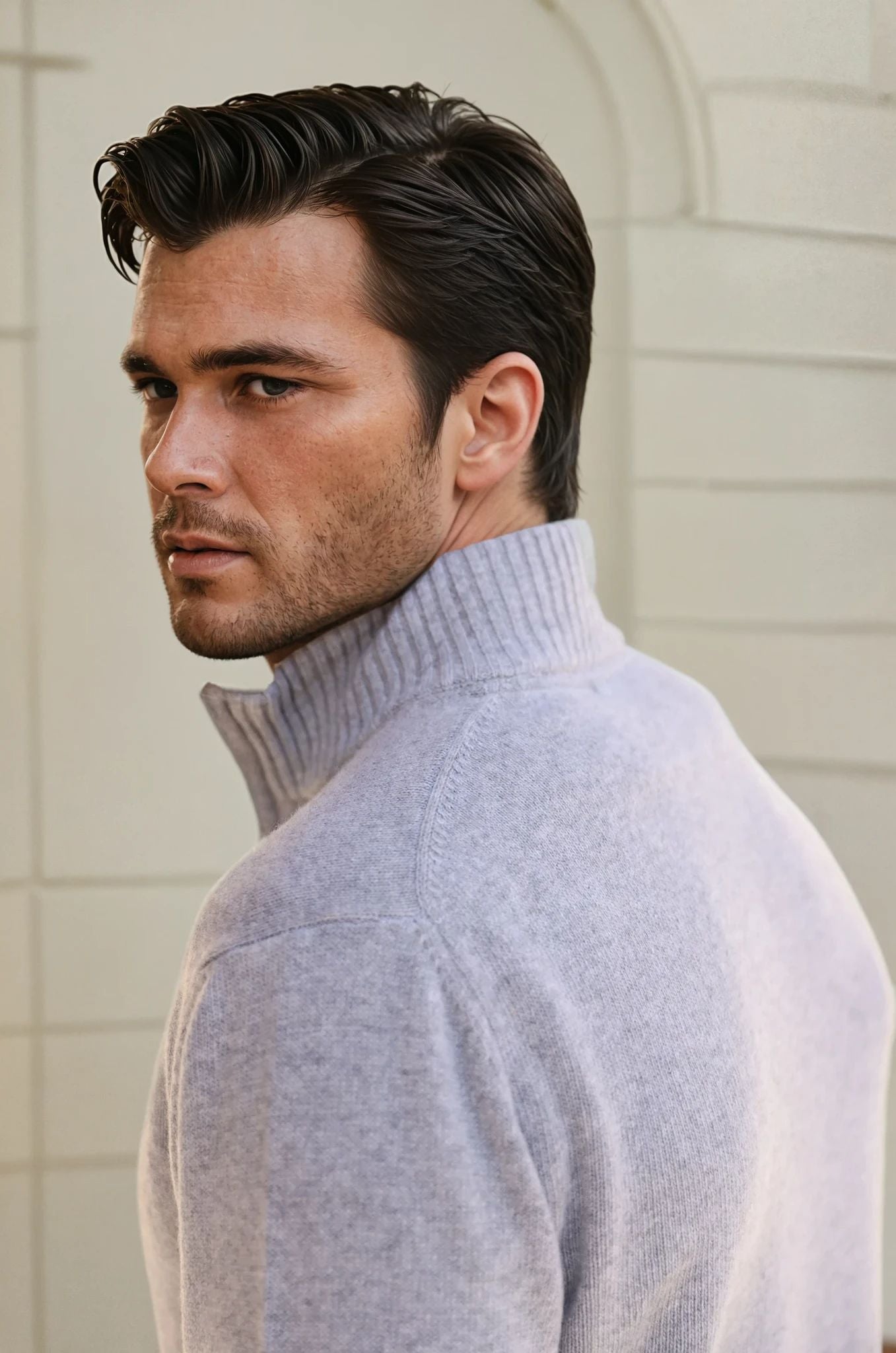 Pull Maxime en laine & cachemire - Gris Clair-PULL HOMME-Curling-Paris