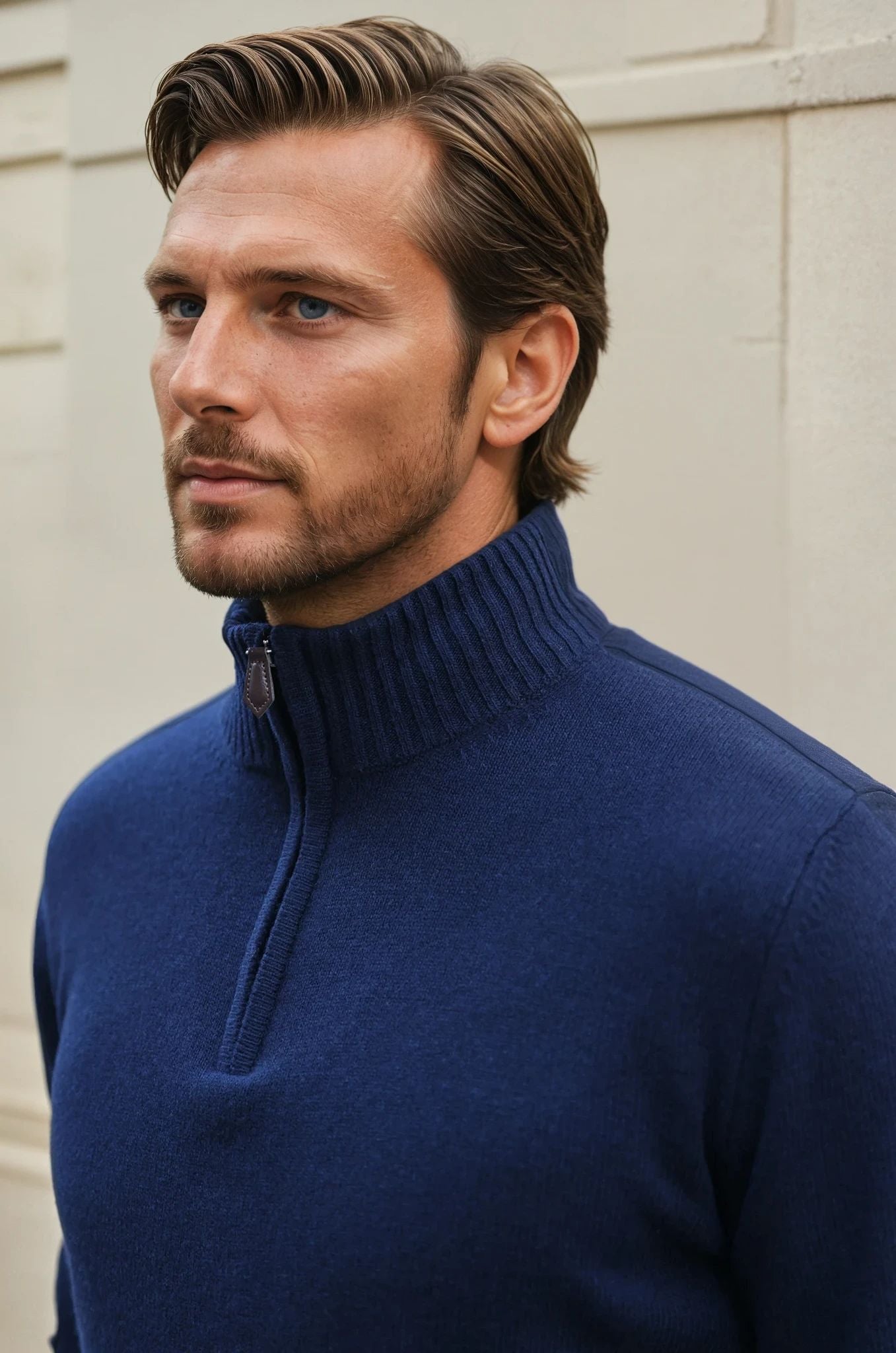Pull Maxime en laine & cachemire - Marine-PULL HOMME-Curling-Paris