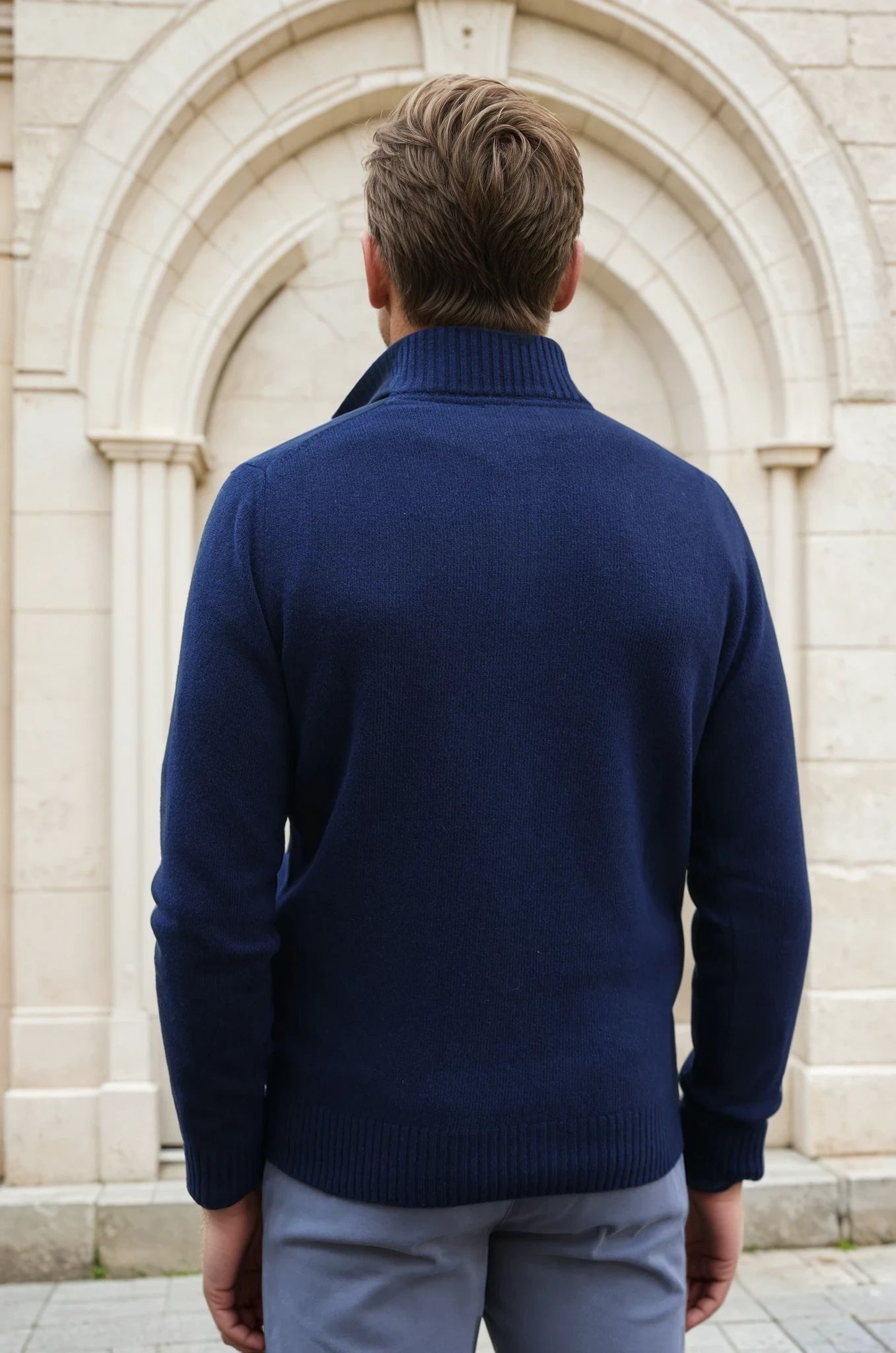 Pull Maxime en laine & cachemire - Marine-PULL HOMME-Curling-Paris