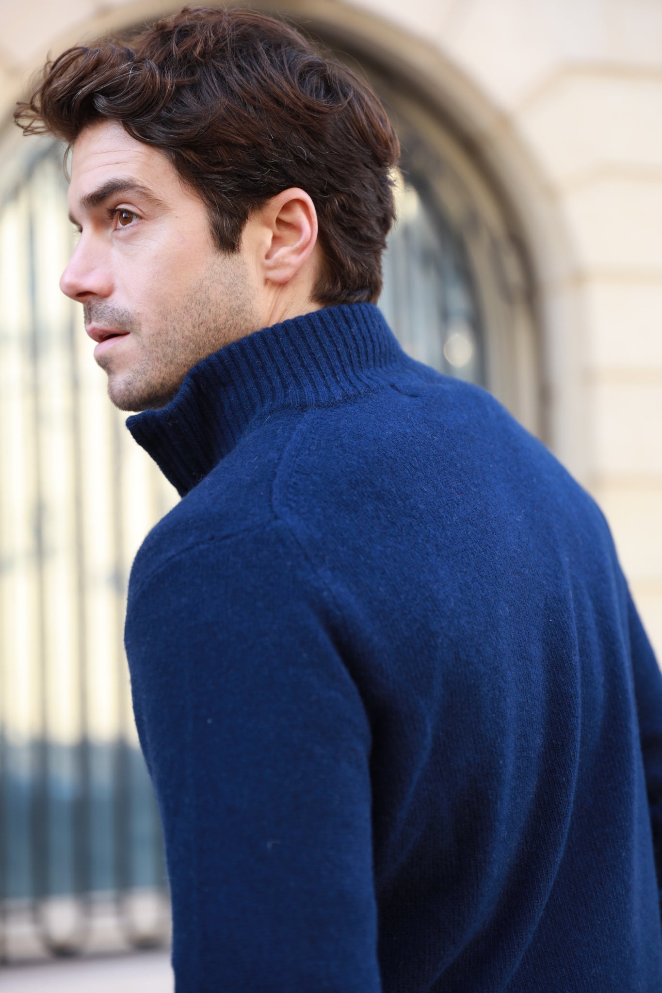 Pull Maxime en laine & cachemire - Marine-PULL HOMME-Curling-Paris