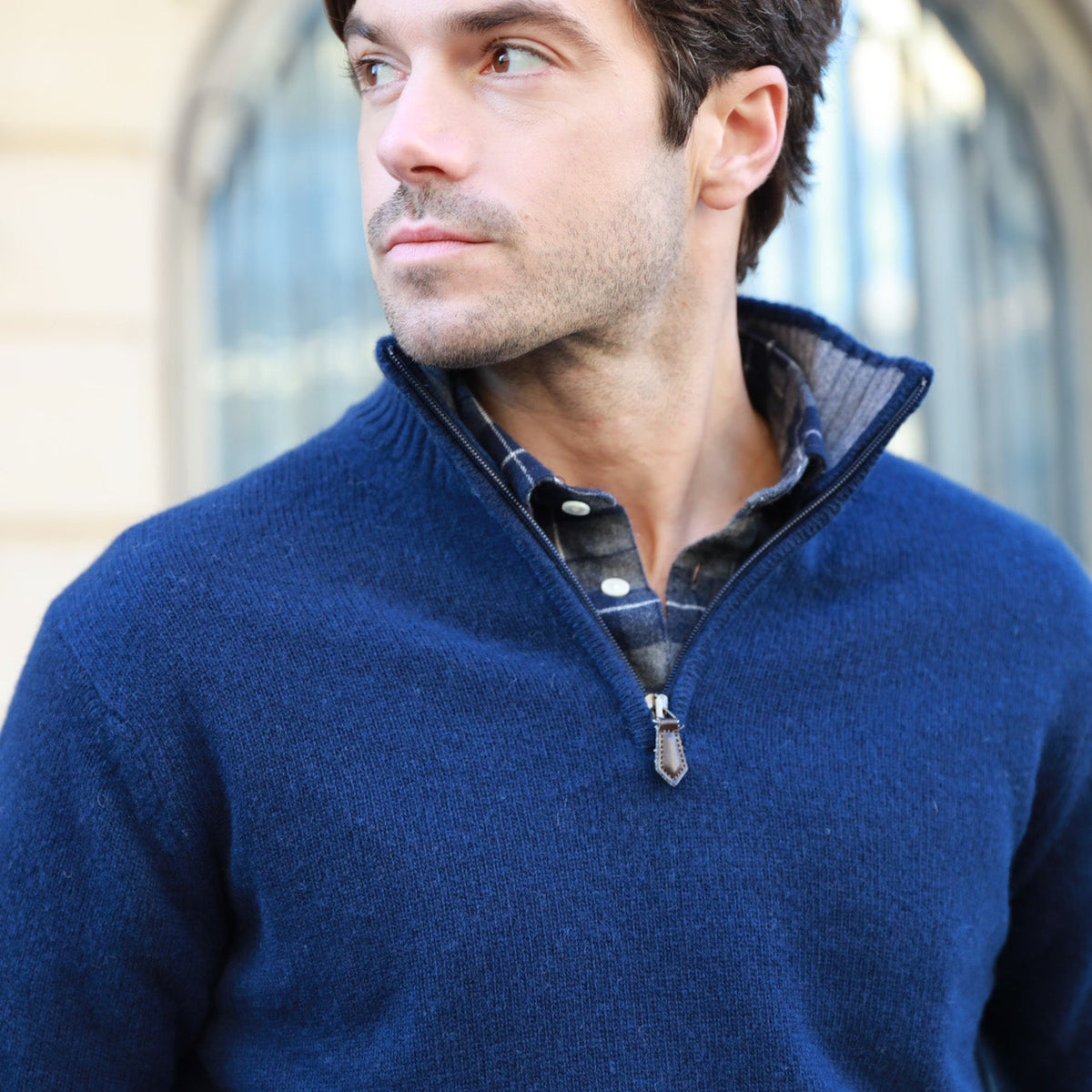 Pull Maxime en laine cachemire Marine1