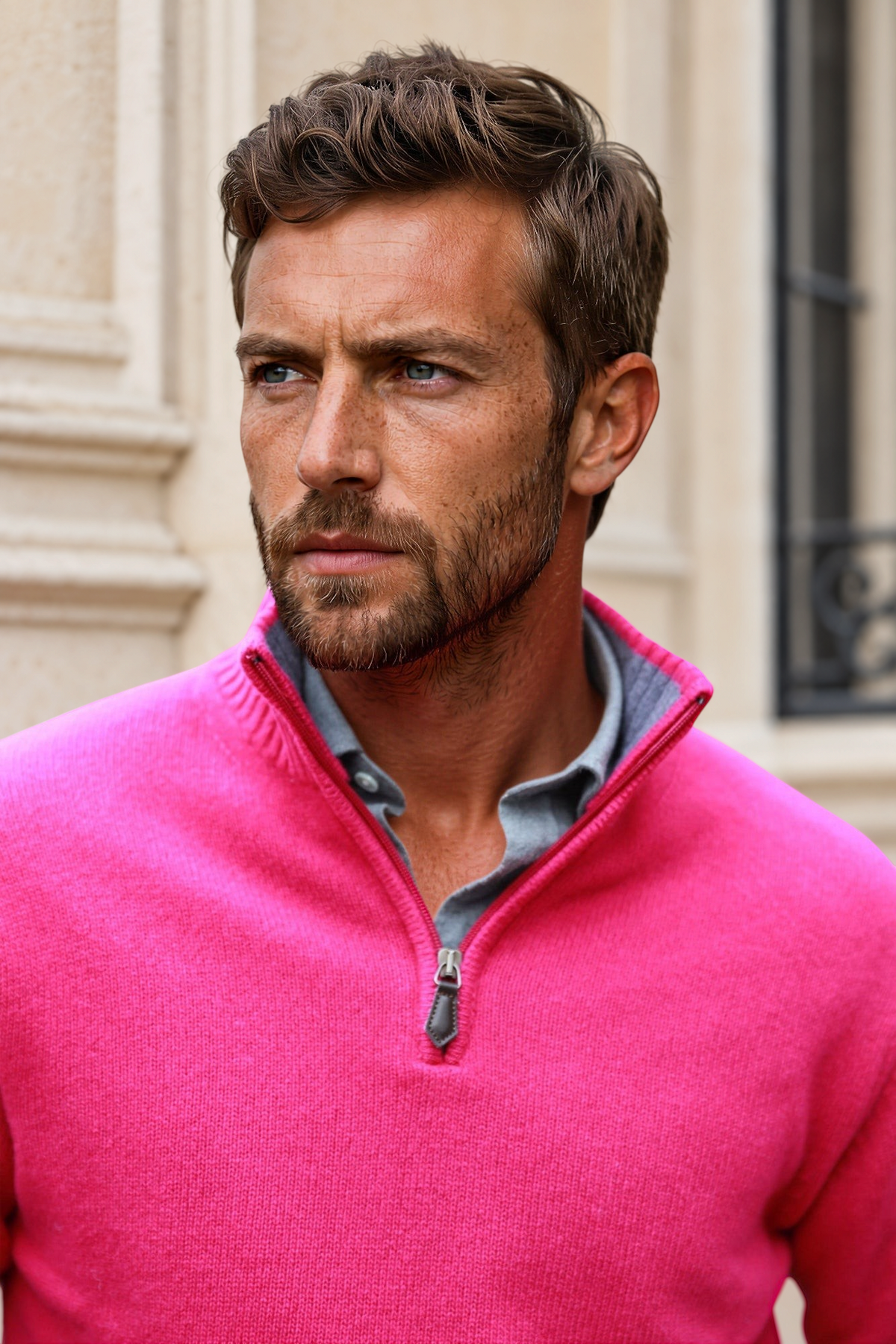 Pull Maxime en laine & cachemire - Rose-PULL HOMME-Curling-Paris