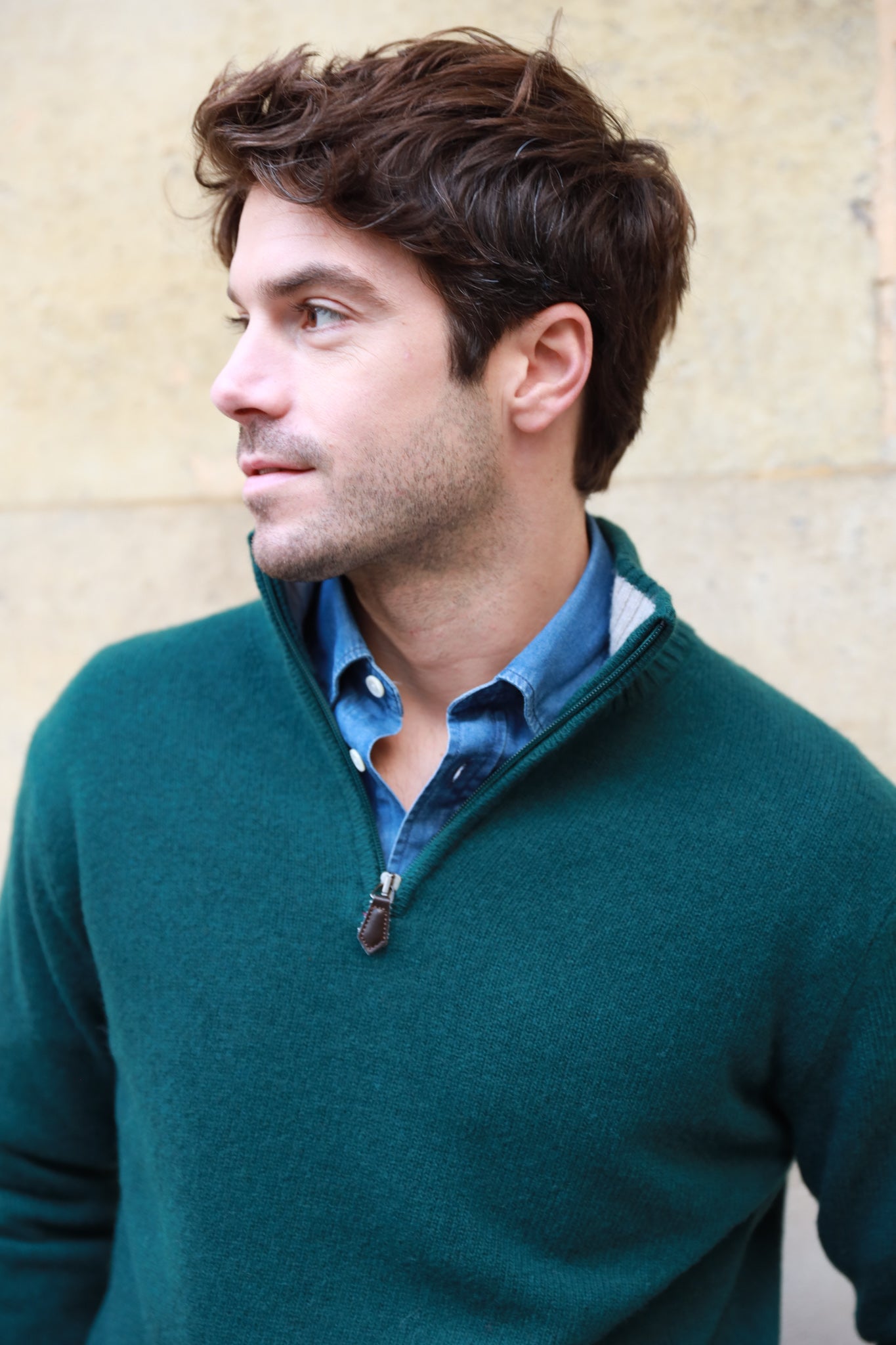 Pull Maxime en laine & cachemire - Vert-PULL HOMME-Curling-Paris