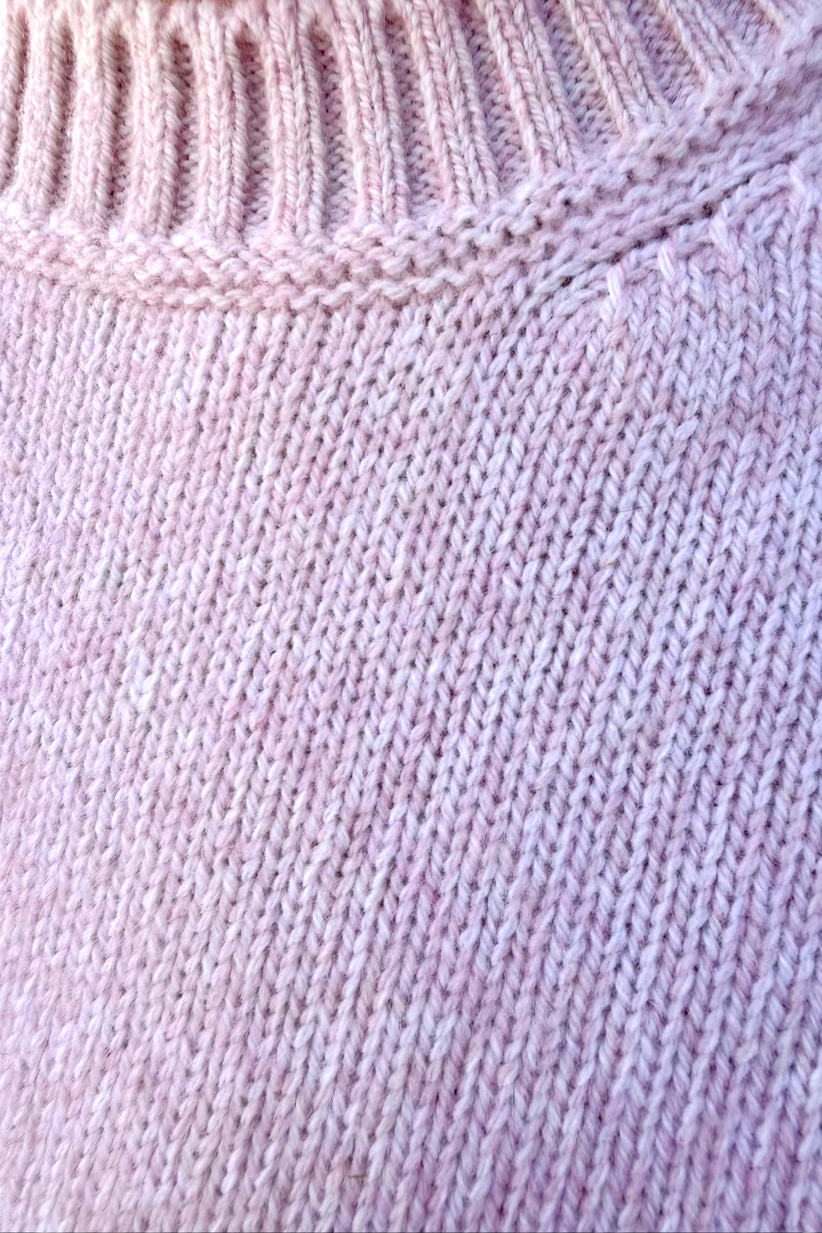 Pull Mona col rond en laine & cachemire mouliné - Rose-PULL FEMME-Curling-Paris