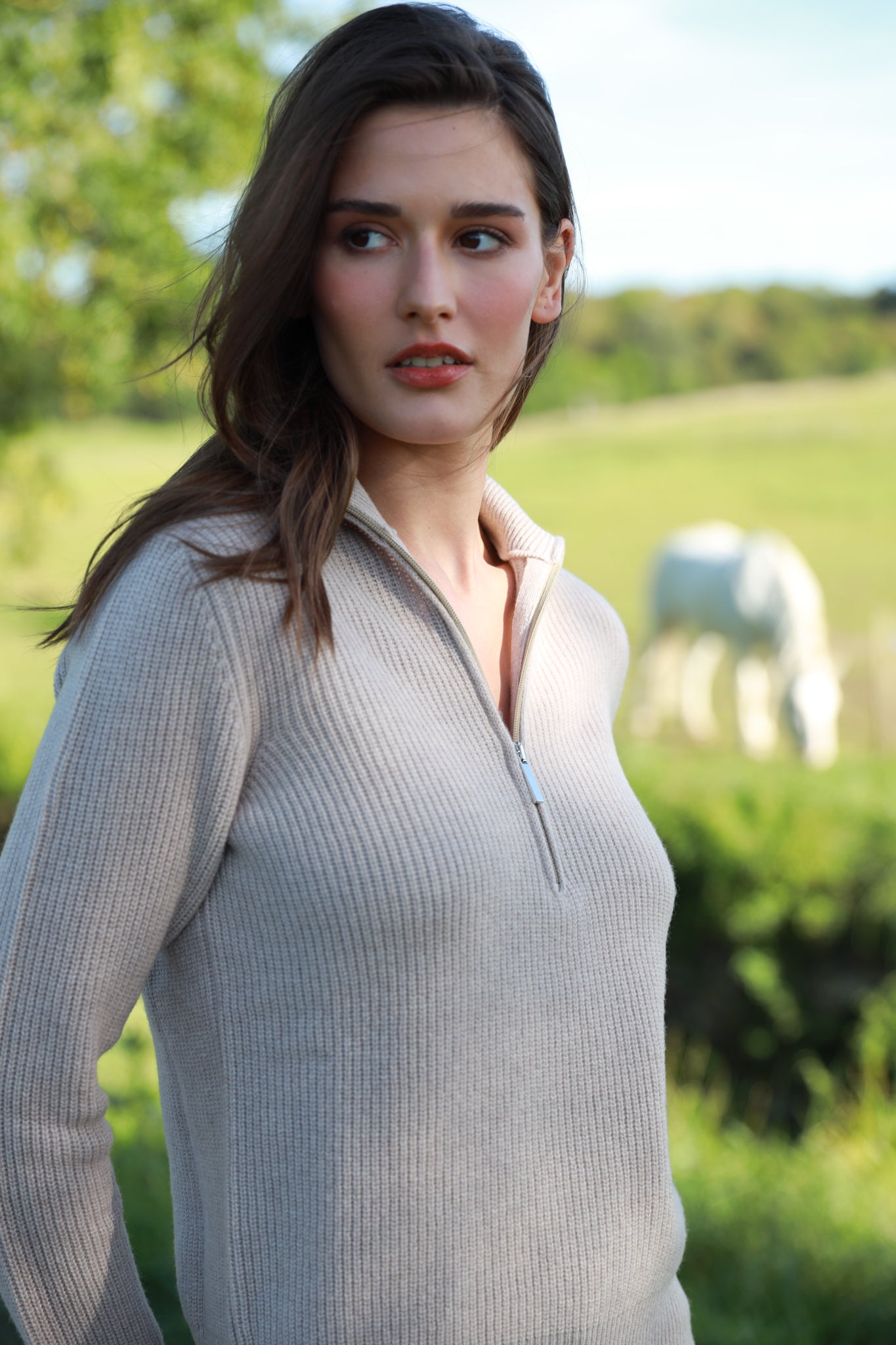 Pull Roma en laine mérinos et en cachemire - Beige-PULL FEMME-Curling-Paris