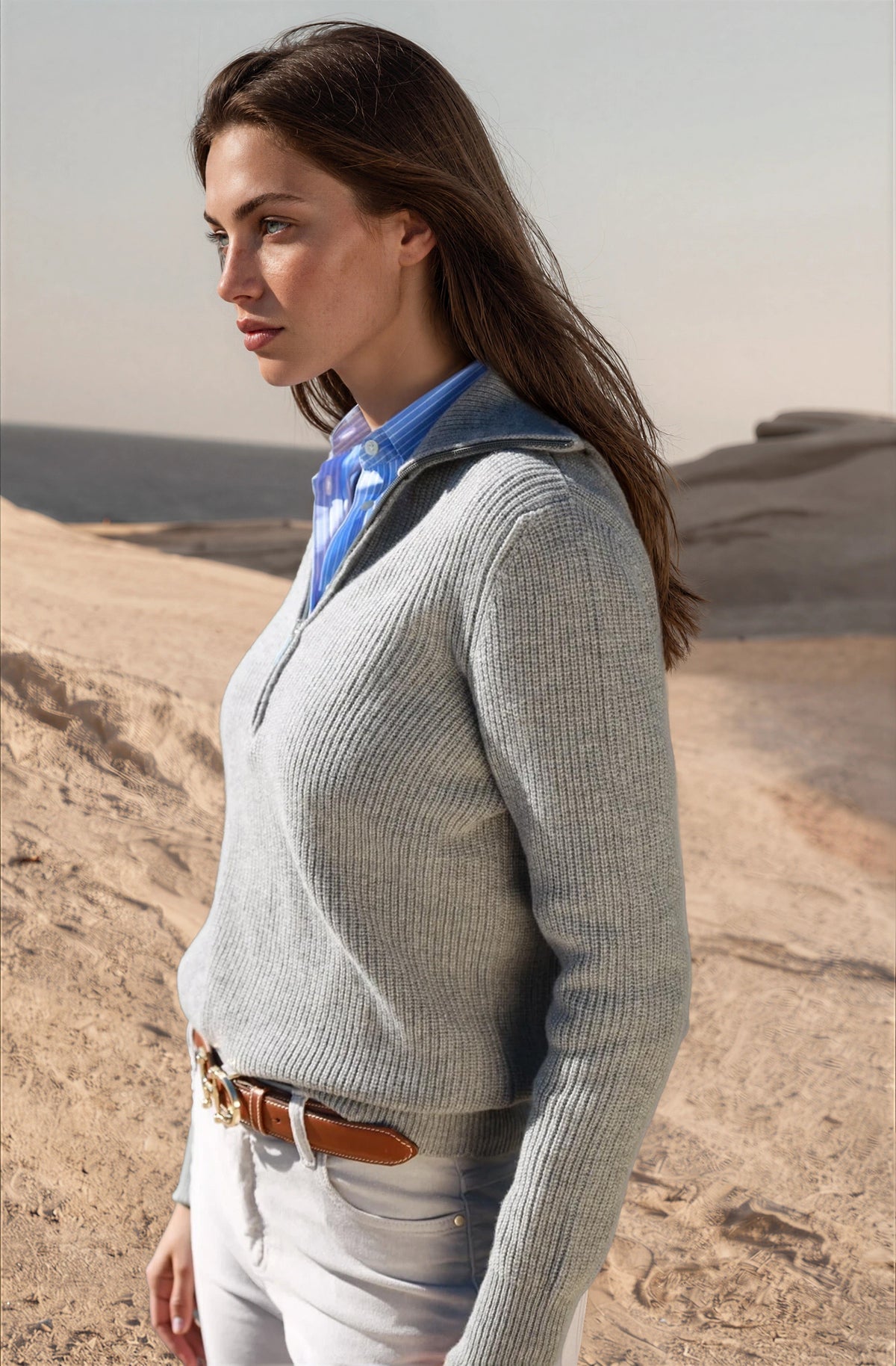 Pull Roma en laine mérinos et en cachemire - Gris-PULL FEMME-Curling-Paris