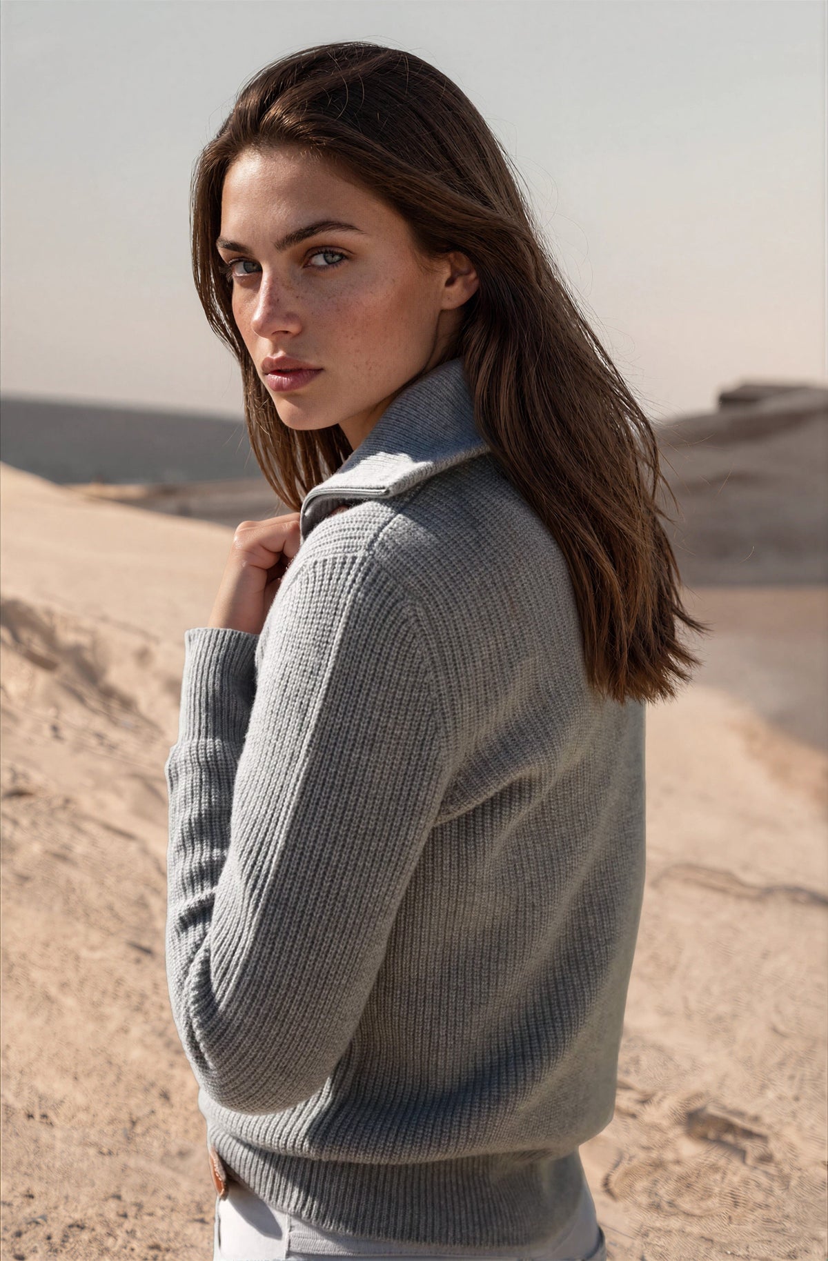 Pull Roma en laine mérinos et en cachemire - Gris-PULL FEMME-Curling-Paris