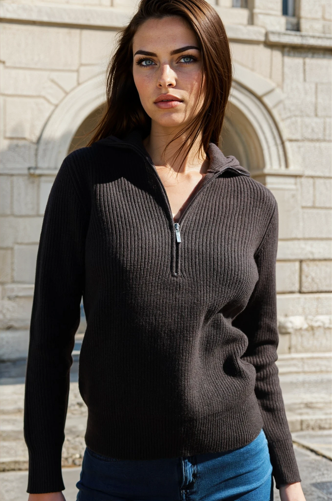 Pull Roma en laine mérinos et en cachemire - Marron-PULL FEMME-Curling-Paris