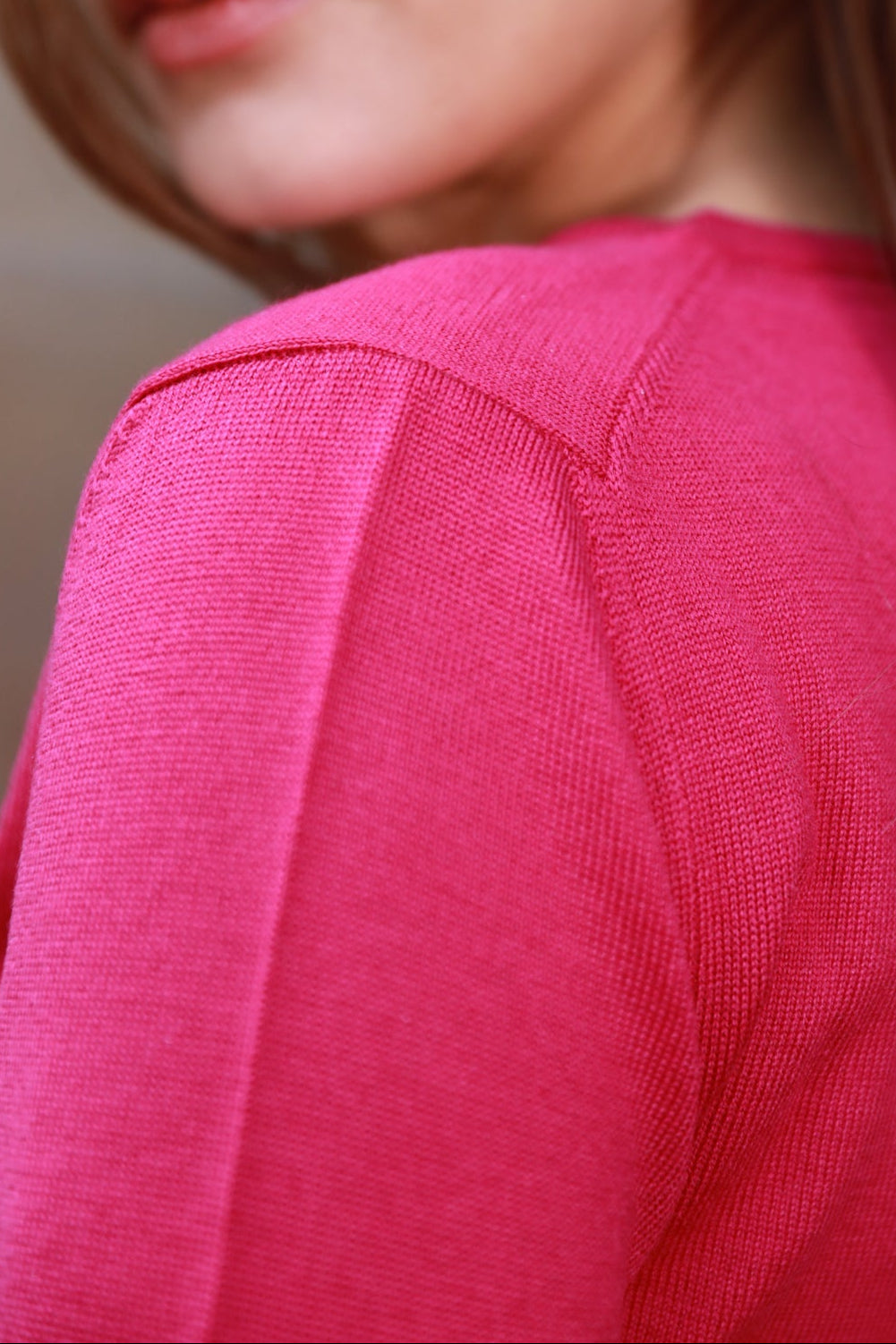Pull Tulipe col v 100% laine mérinos - Rose-PULL FEMME-Curling-Paris