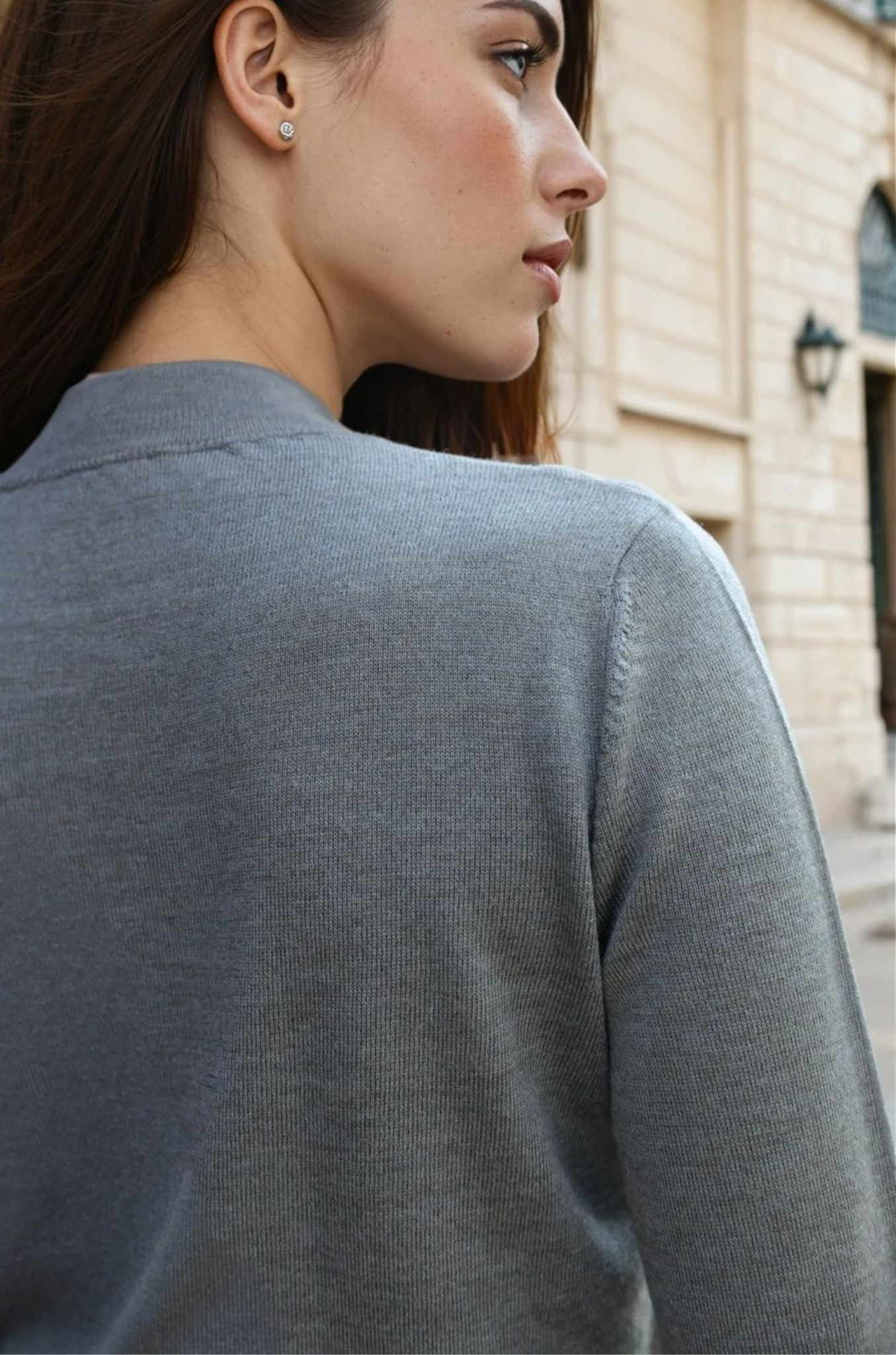 Pull col cheminée Elsa en laine mérinos - Kaki-PULL FEMME-Curling-Paris