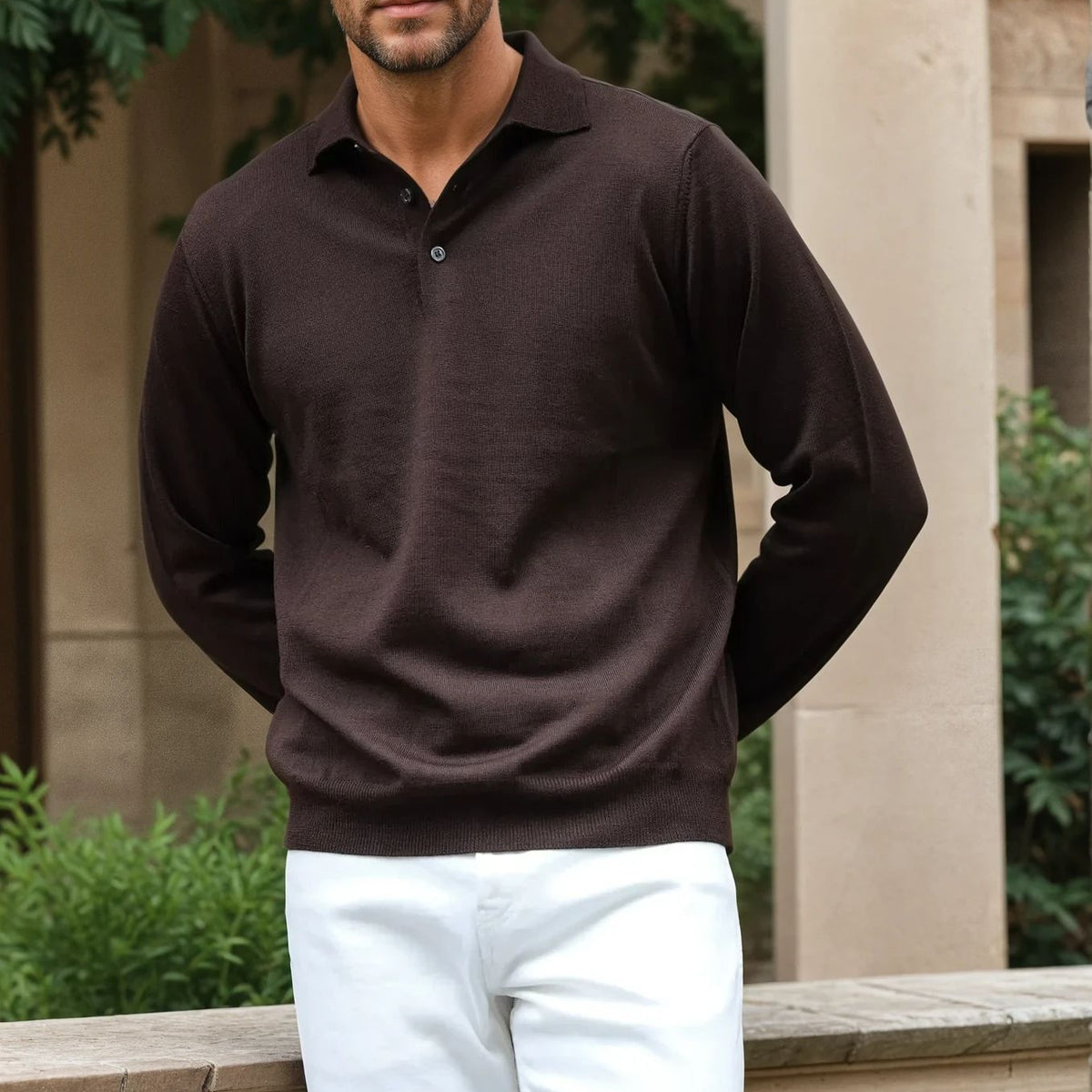 Polo Shirt Pull Homme Merinos Men's V-neck Sweater In Merino High