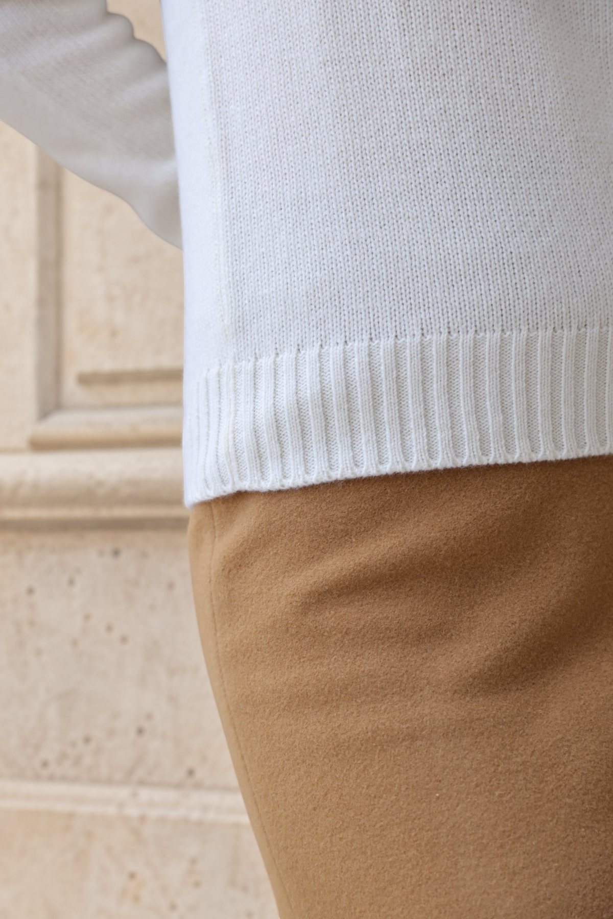 Pull col rond Mona en laine et cachemire - Ecru-PULL FEMME-Curling-Paris