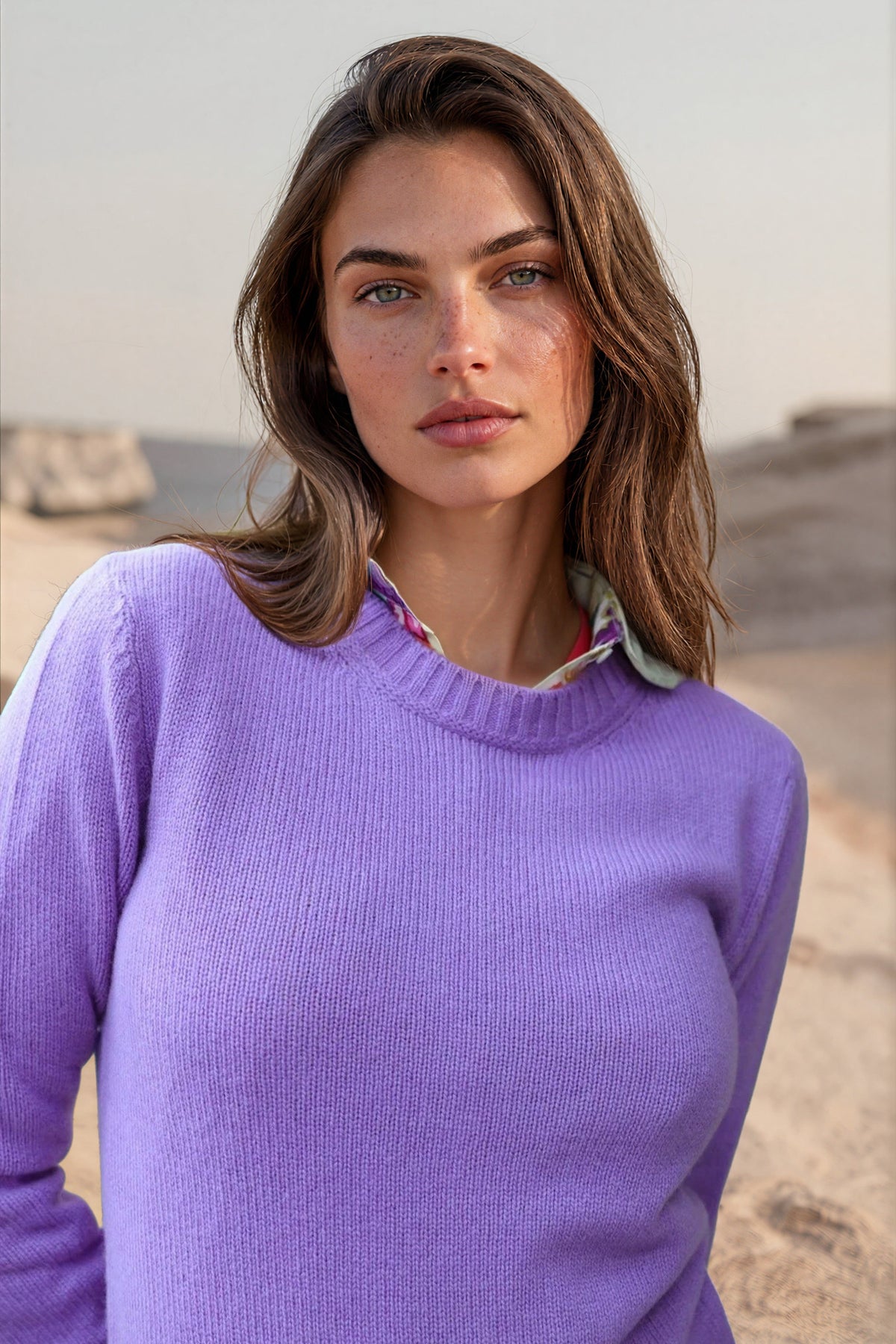 Pull col rond Mona en laine et cachemire - Parme-PULL FEMME-Curling-Paris
