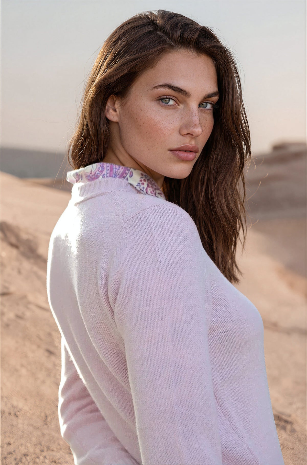 Pull col rond Mona en laine et cachemire - Rose-PULL FEMME-Curling-Paris