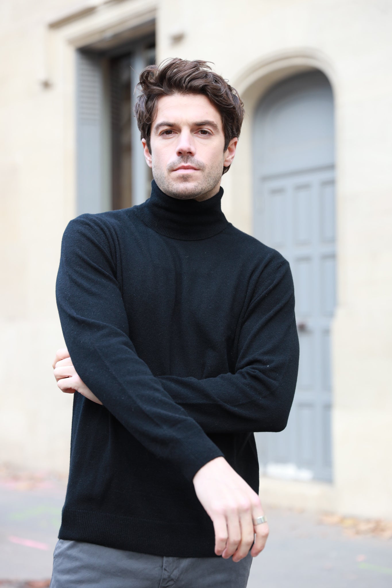 Pull col roulé 100% cachemire - Noir-PULL HOMME-Curling-Paris