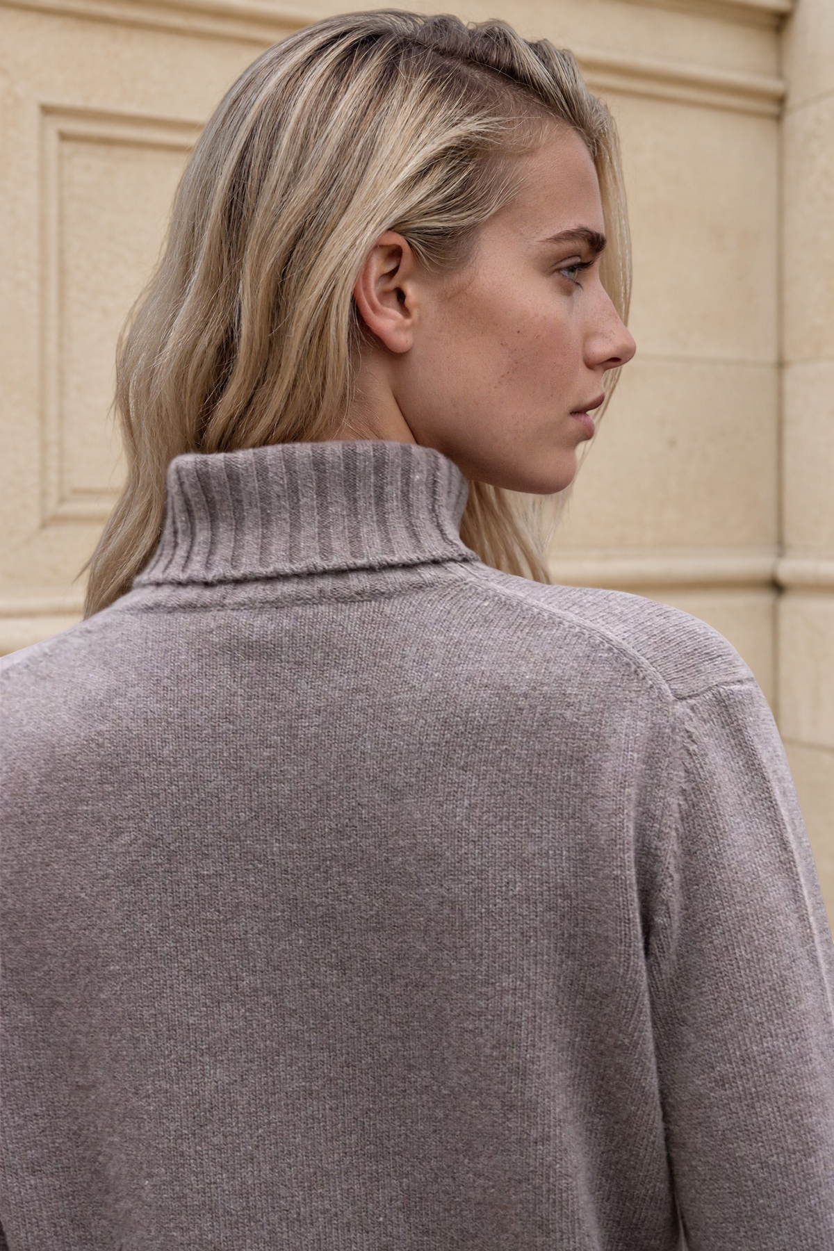 Pull col roulé Nina en laine et cachemire - Mushroom-PULL FEMME-Curling-Paris