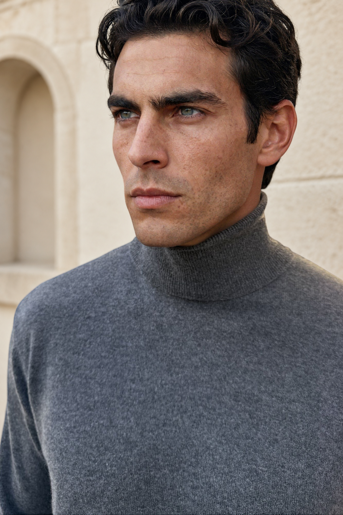 Pull col roulé Paulin 100% cachemire – Anthracite-PULL HOMME-Curling-Paris