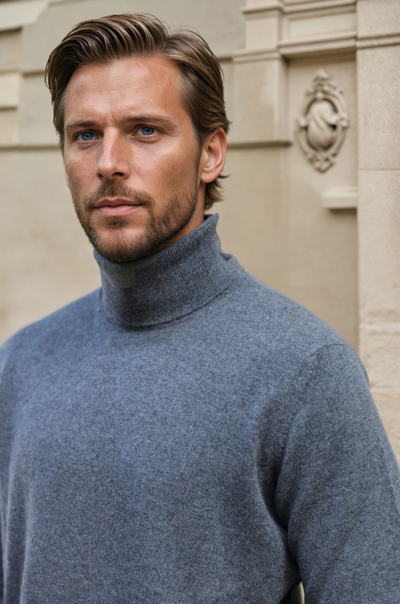 Pull col roulé Paulin 100% cachemire - Anthracite-PULL HOMME-Curling-Paris