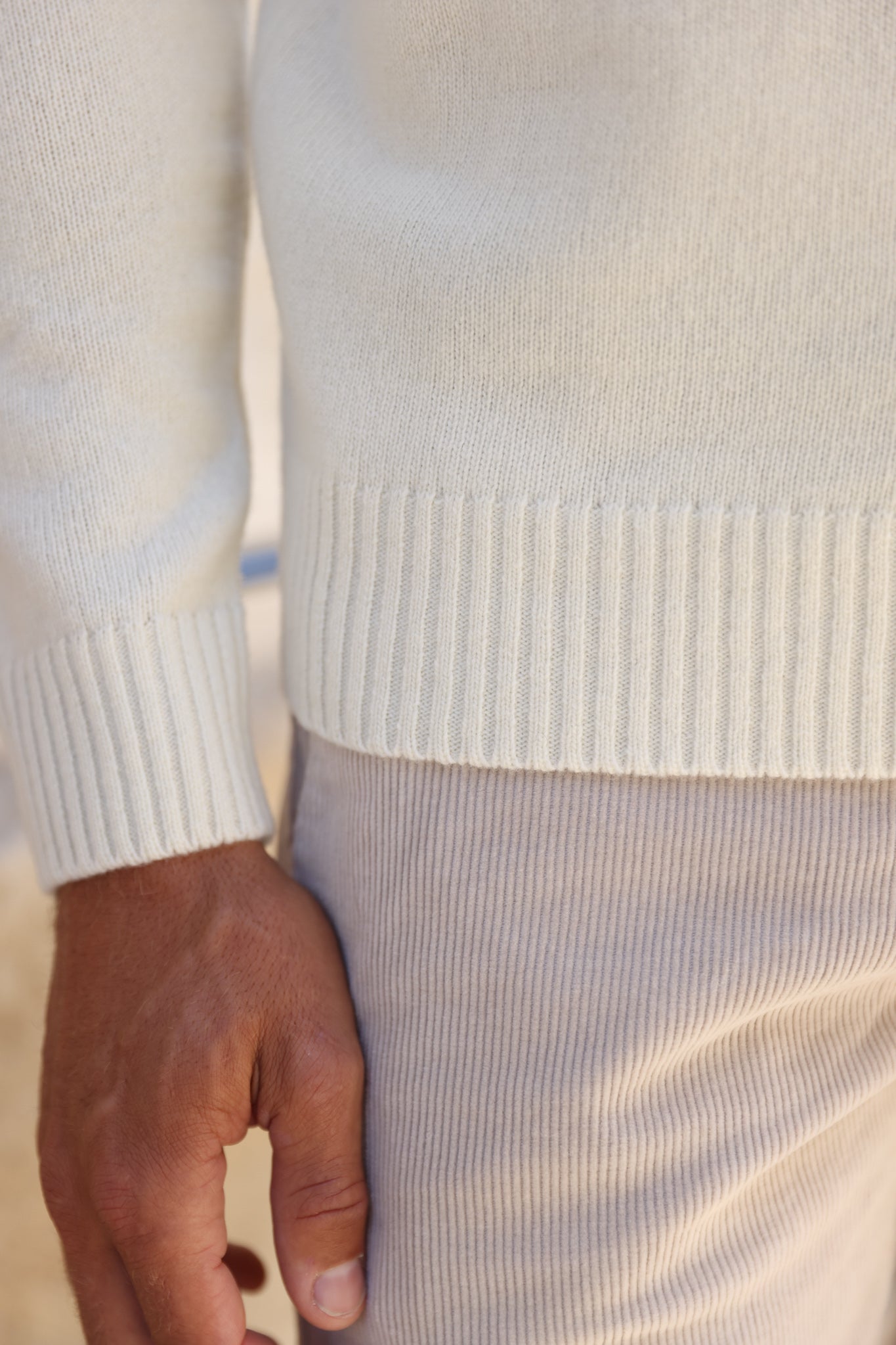 Pull col roulé Vito en laine & cachemire - Ecru-PULL HOMME-Curling-Paris