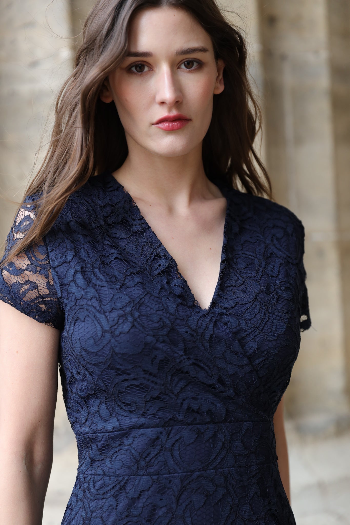 Robe Constance en dentelle - Marine-ROBE FEMME-Curling-Paris